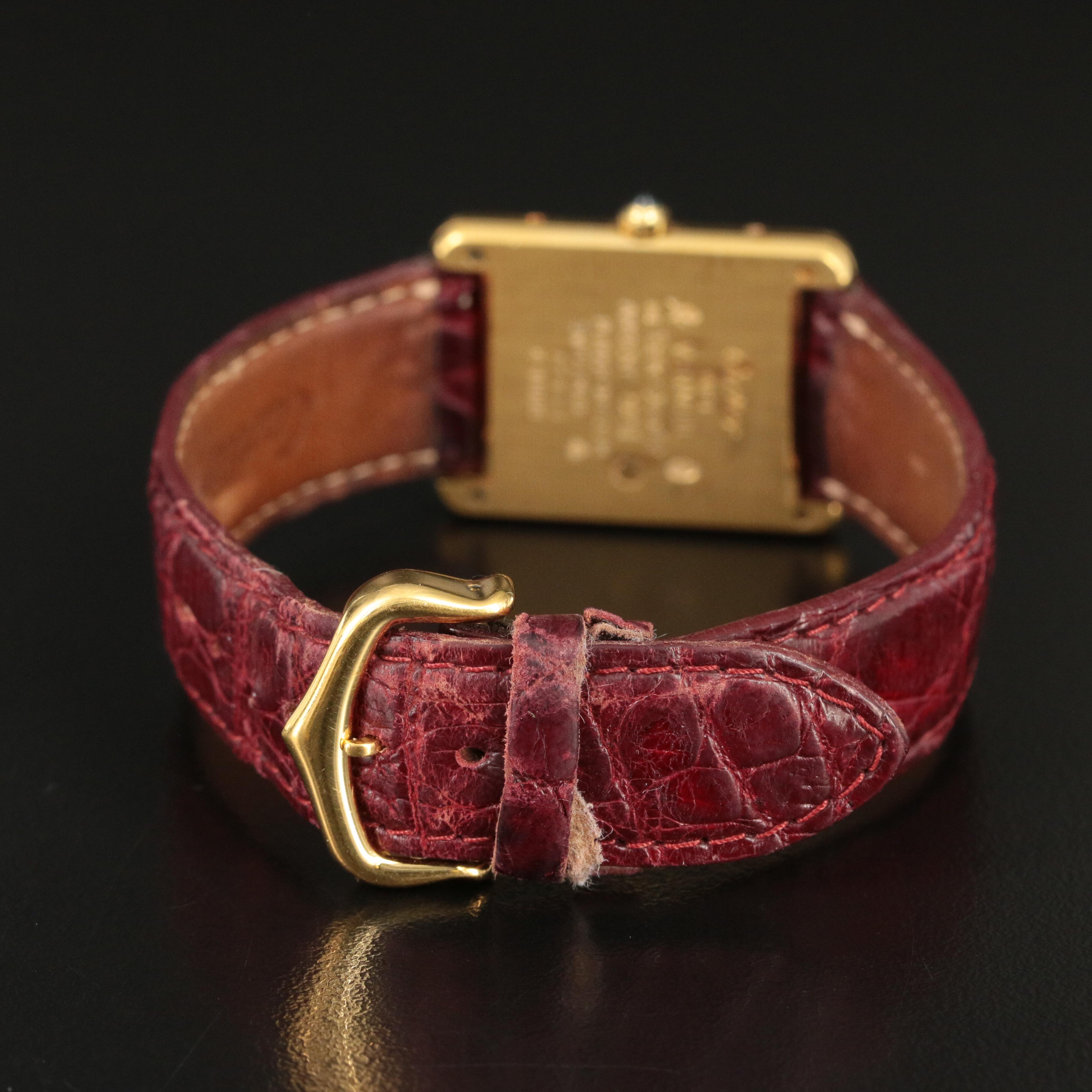 Cartier Vermeil Tank Quartz Tri-Color Dial Watch