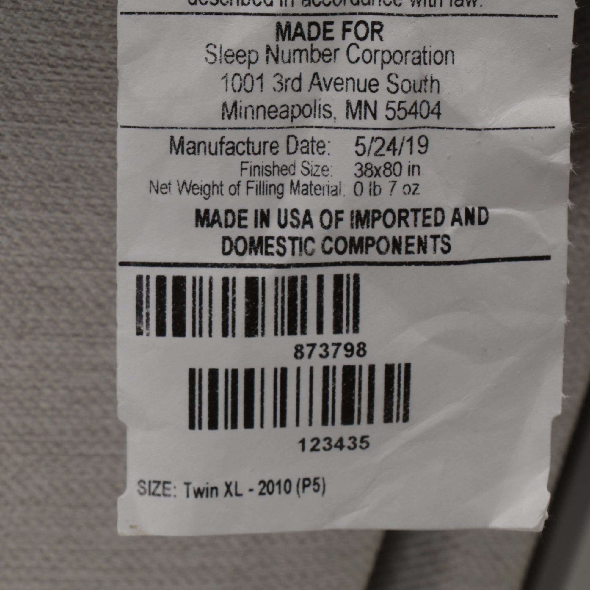 Sleep Number p5 Performance Series Twin XL Mattress on FlexFit Adjustable Base