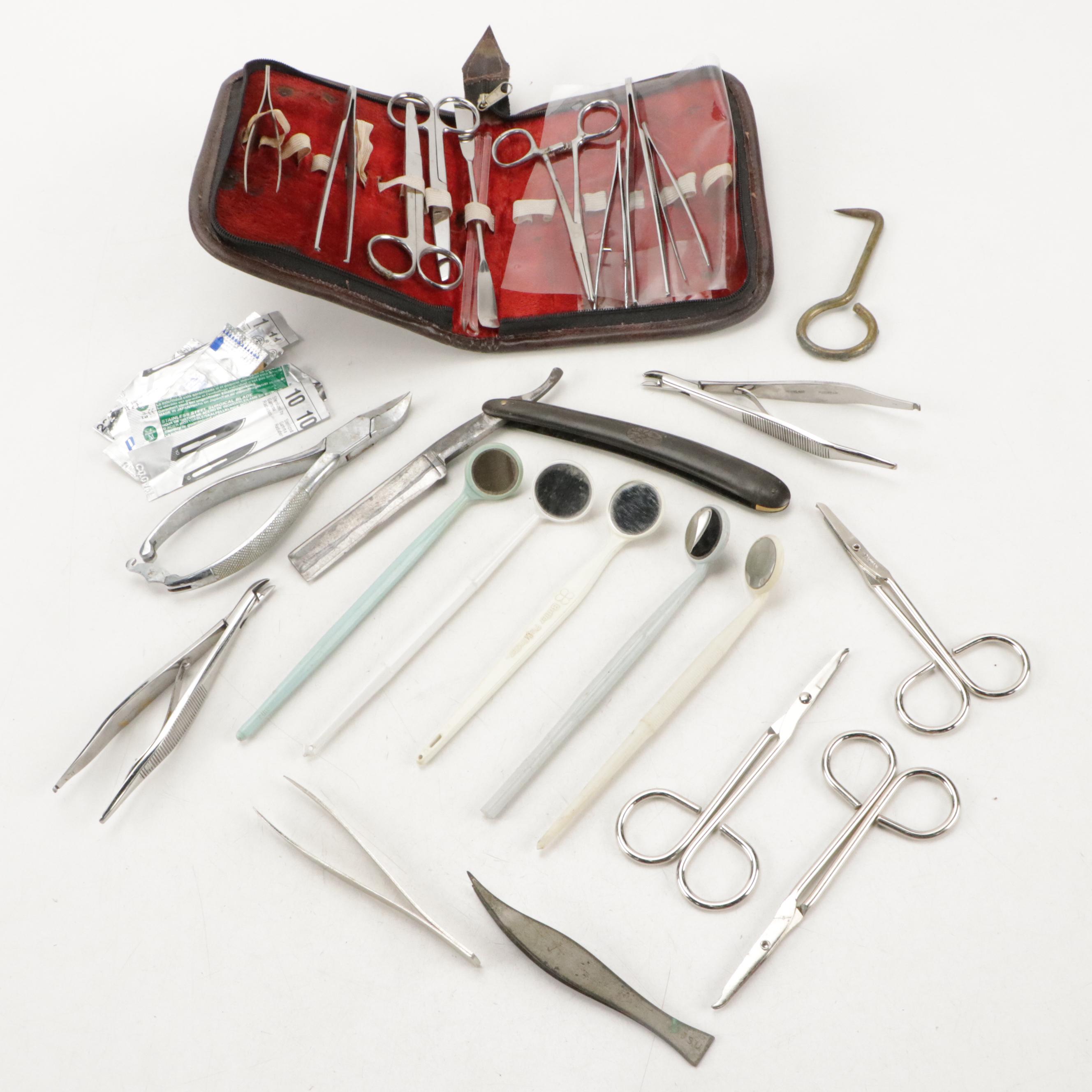 Surgical Suture Scissors With Dental Tools, Forceps and More