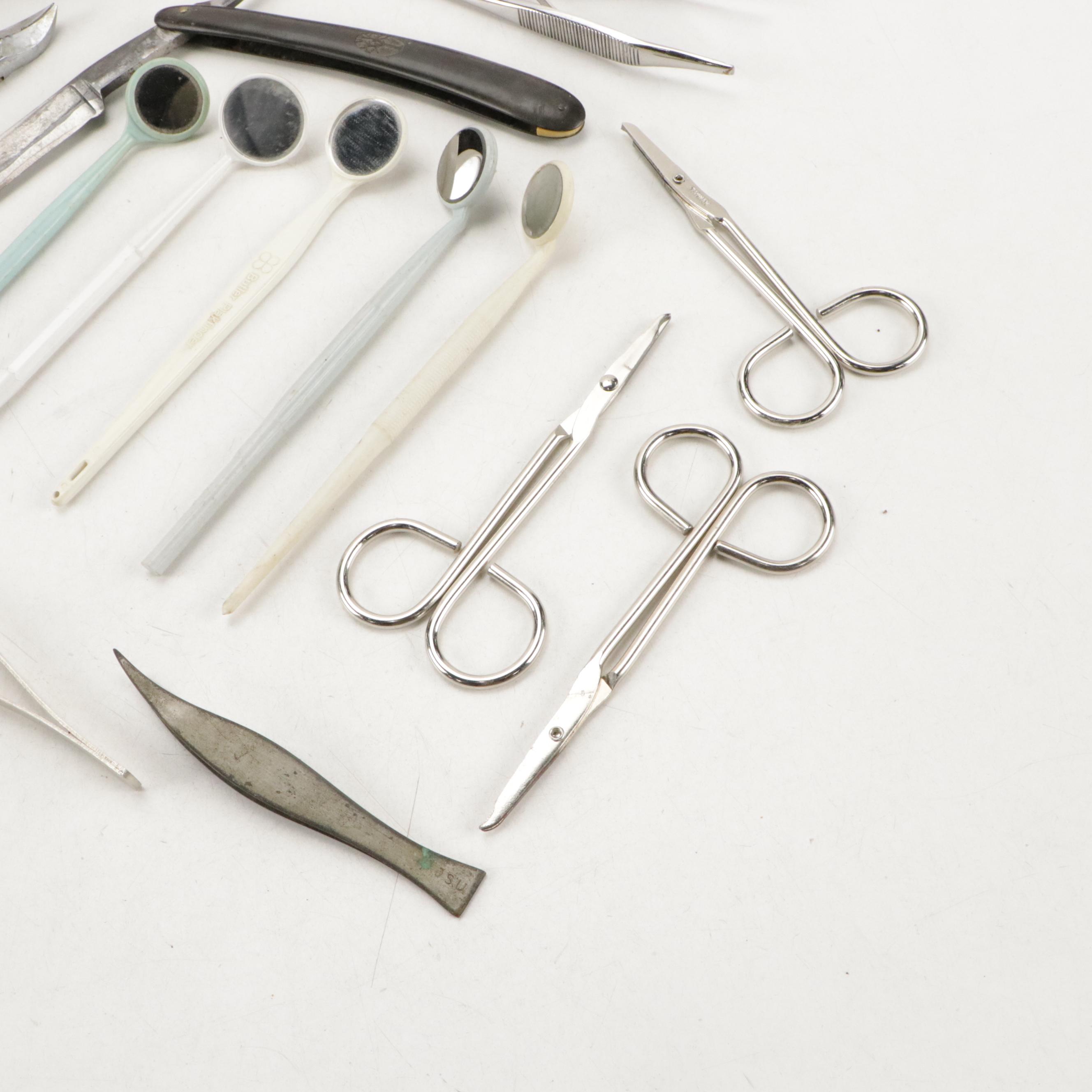 Surgical Suture Scissors With Dental Tools, Forceps and More