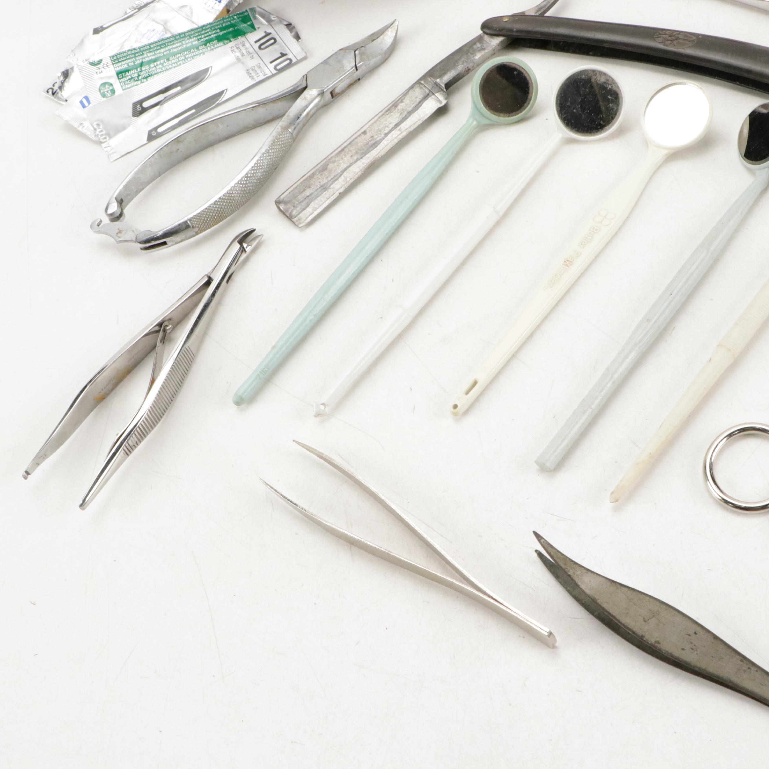 Surgical Suture Scissors With Dental Tools, Forceps and More