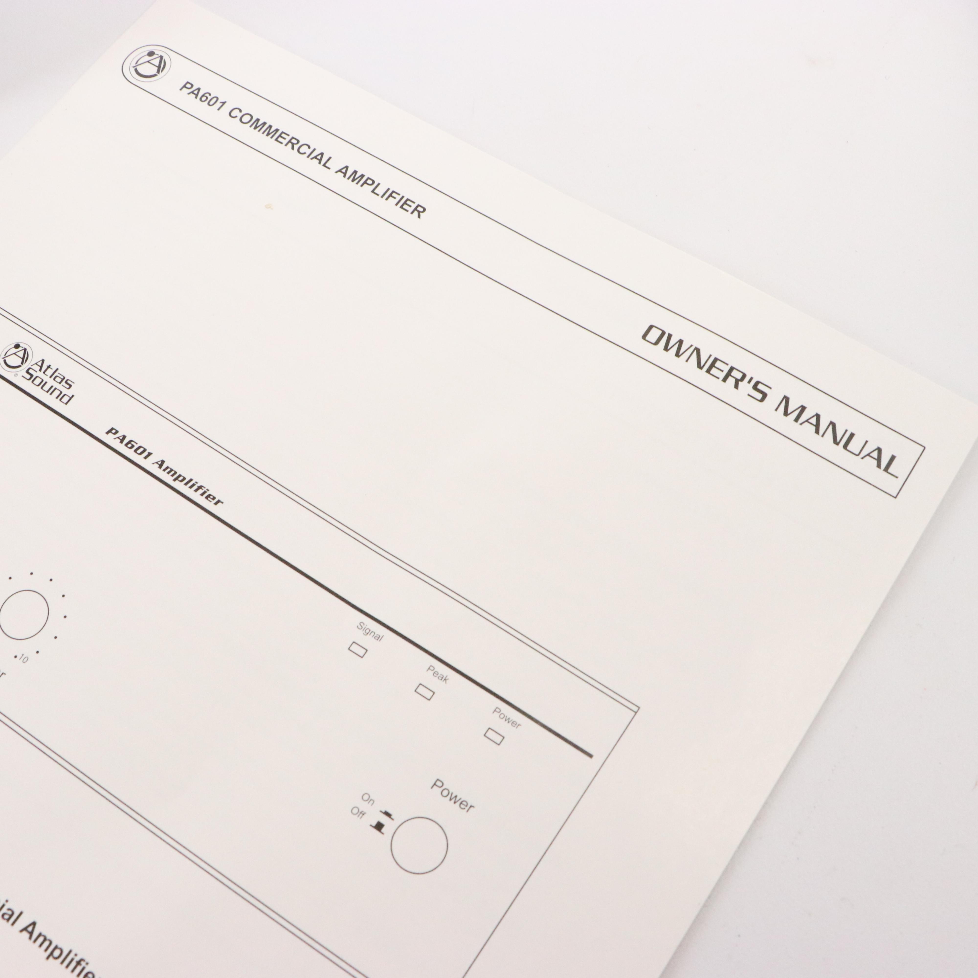 Atlas Sound Commercial Amplifier PA601