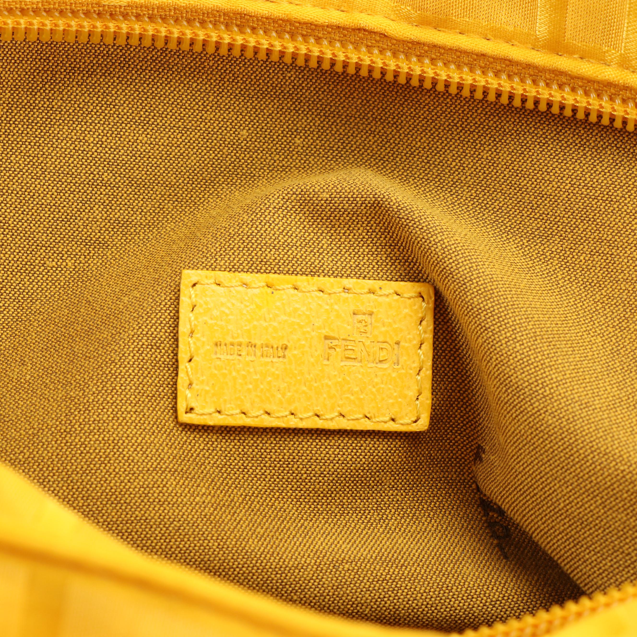 Fendi Yellow Nylon Zucca Handbag