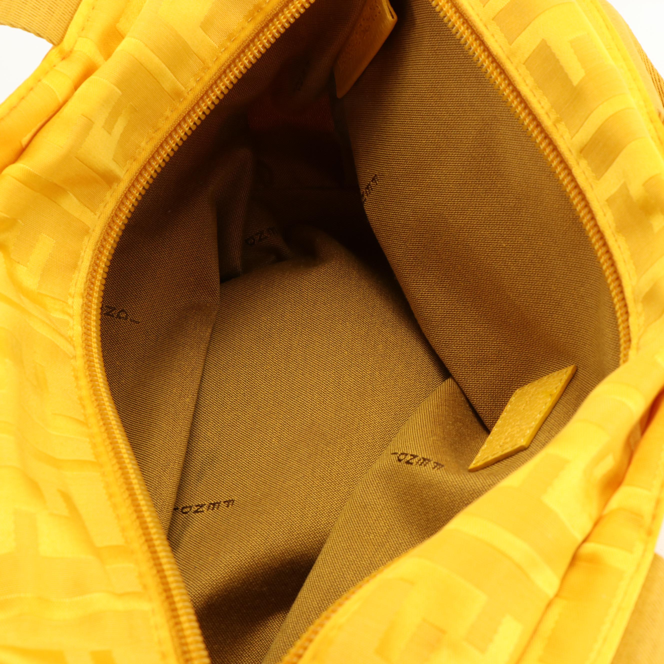 Fendi Yellow Nylon Zucca Handbag