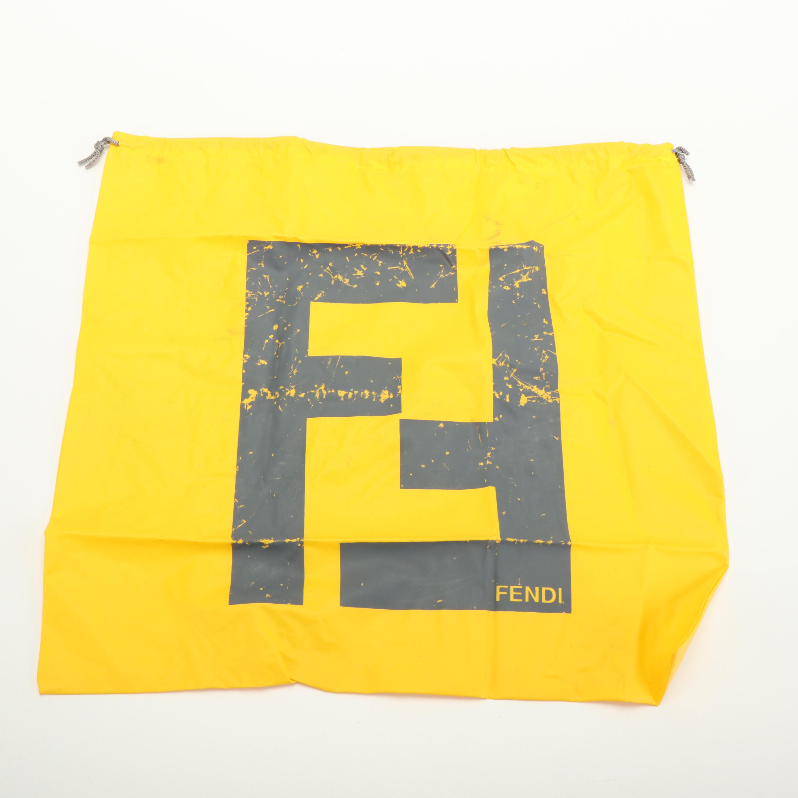 Fendi Yellow Nylon Zucca Handbag