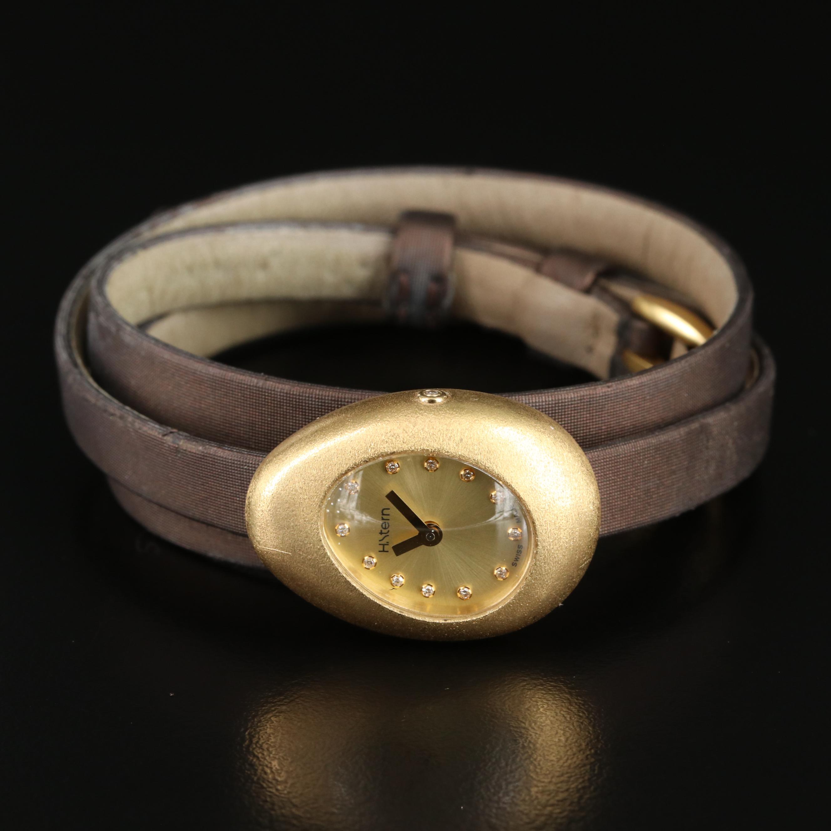 18K Diamond Dial H. Stern "Golden Stones" Swiss Watch