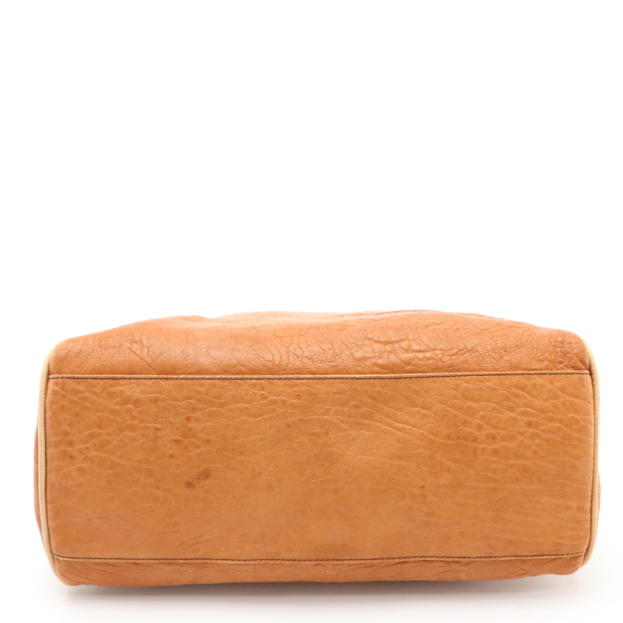 Fendi Small Bag Du Jour in Cognac Leather with FF Logo Detailing