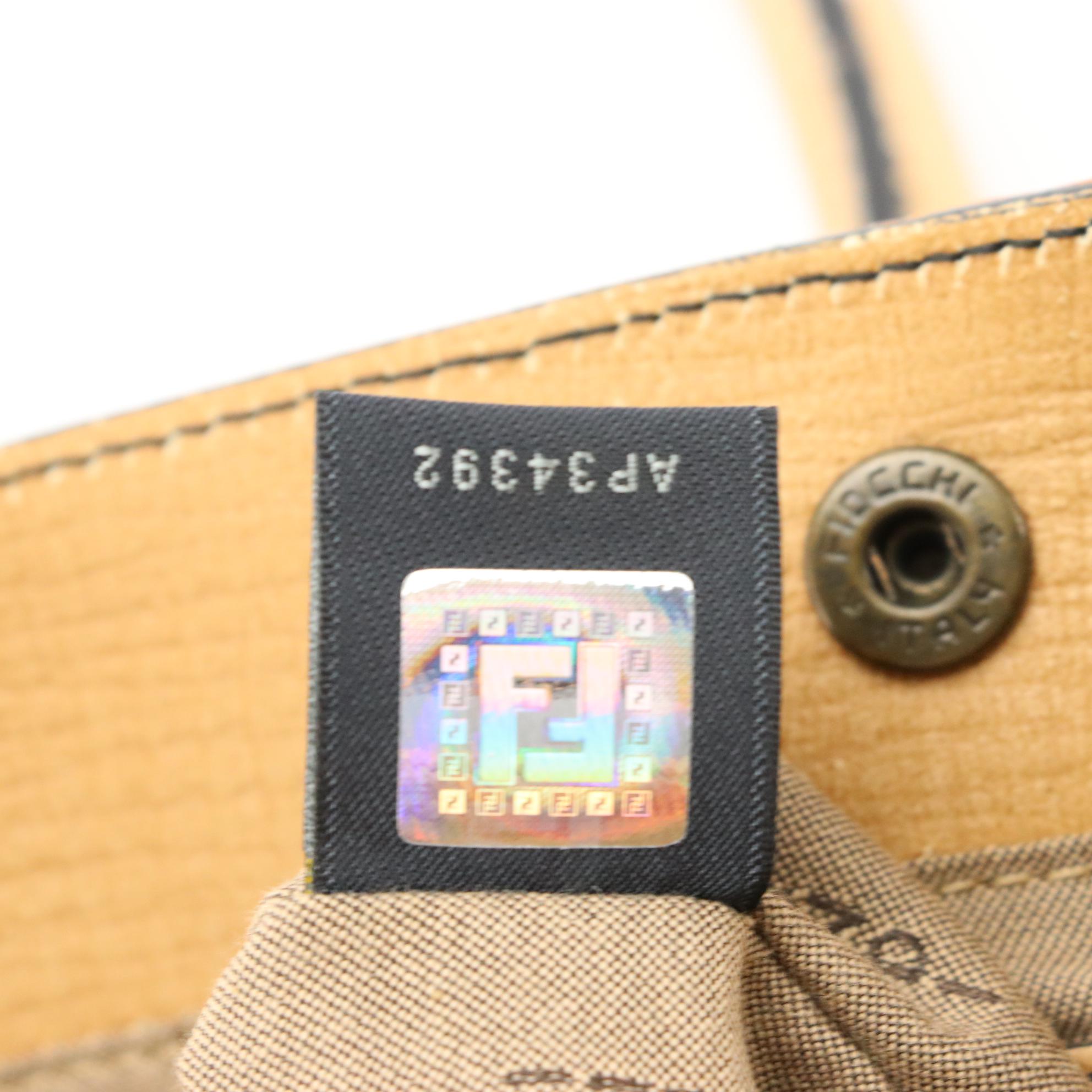 Fendi Small Bag Du Jour in Cognac Leather with FF Logo Detailing