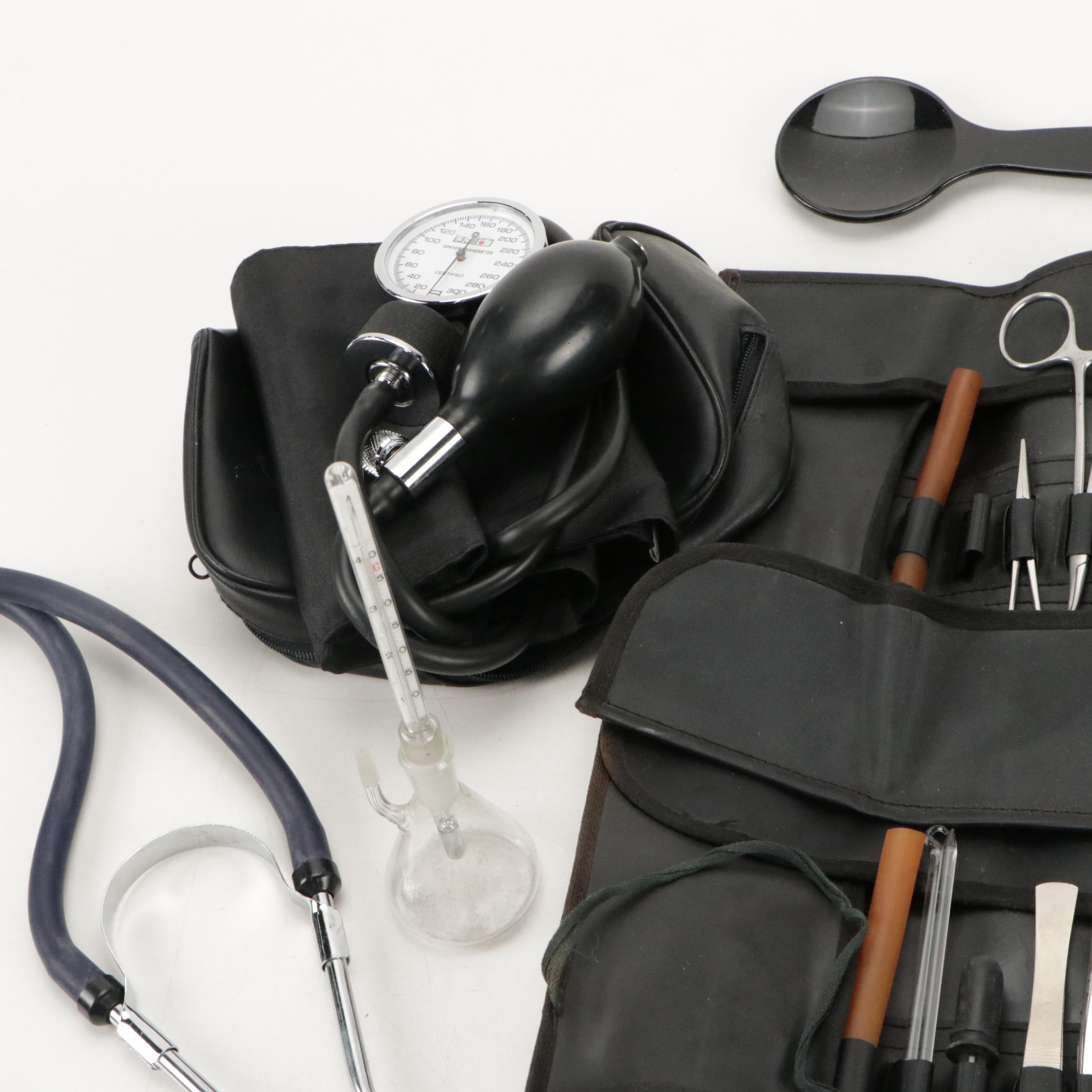 Surgeon's Field Kit With Stethoscopes, Sphygmomanometer, Nasal Speculums, More