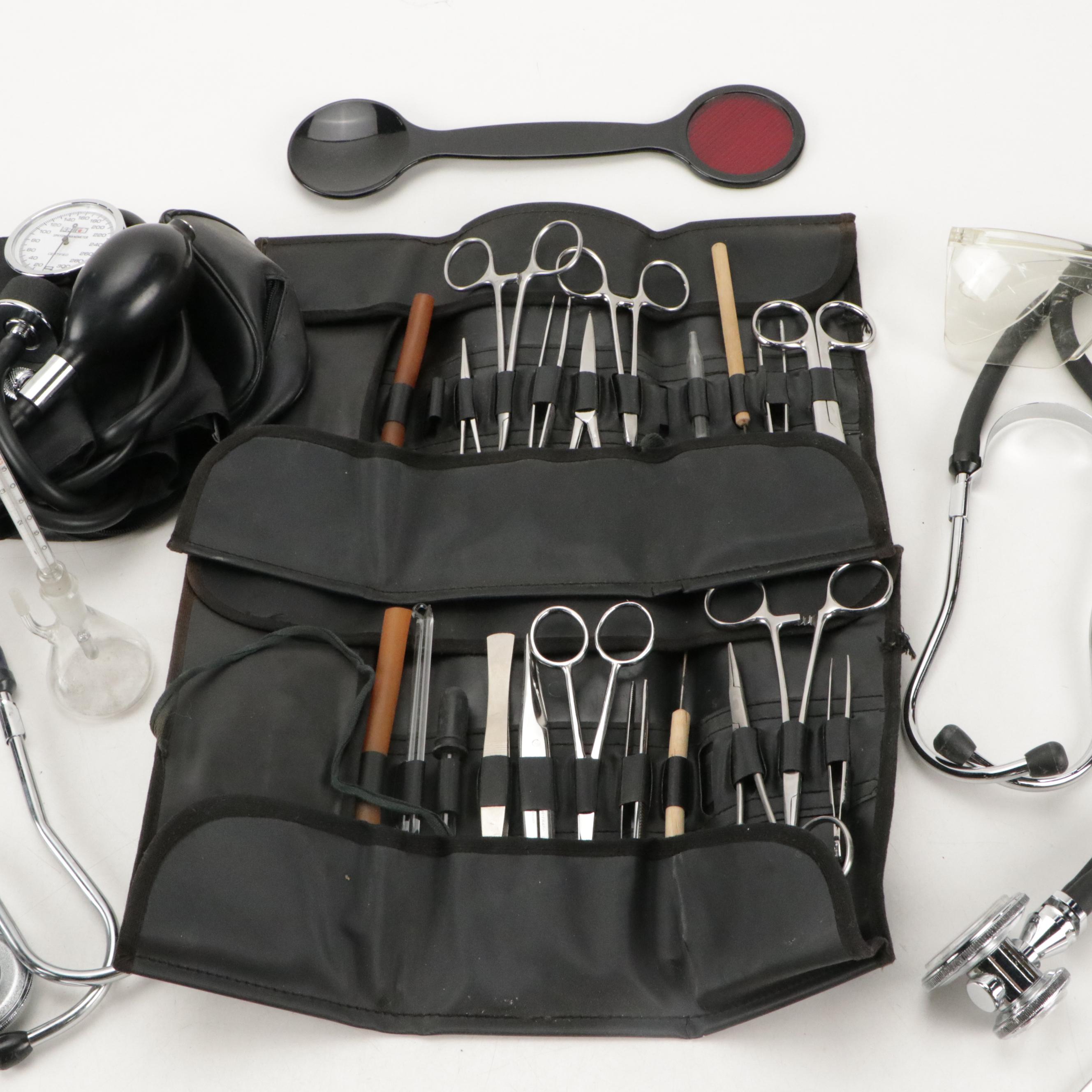 Surgeon's Field Kit With Stethoscopes, Sphygmomanometer, Nasal Speculums, More