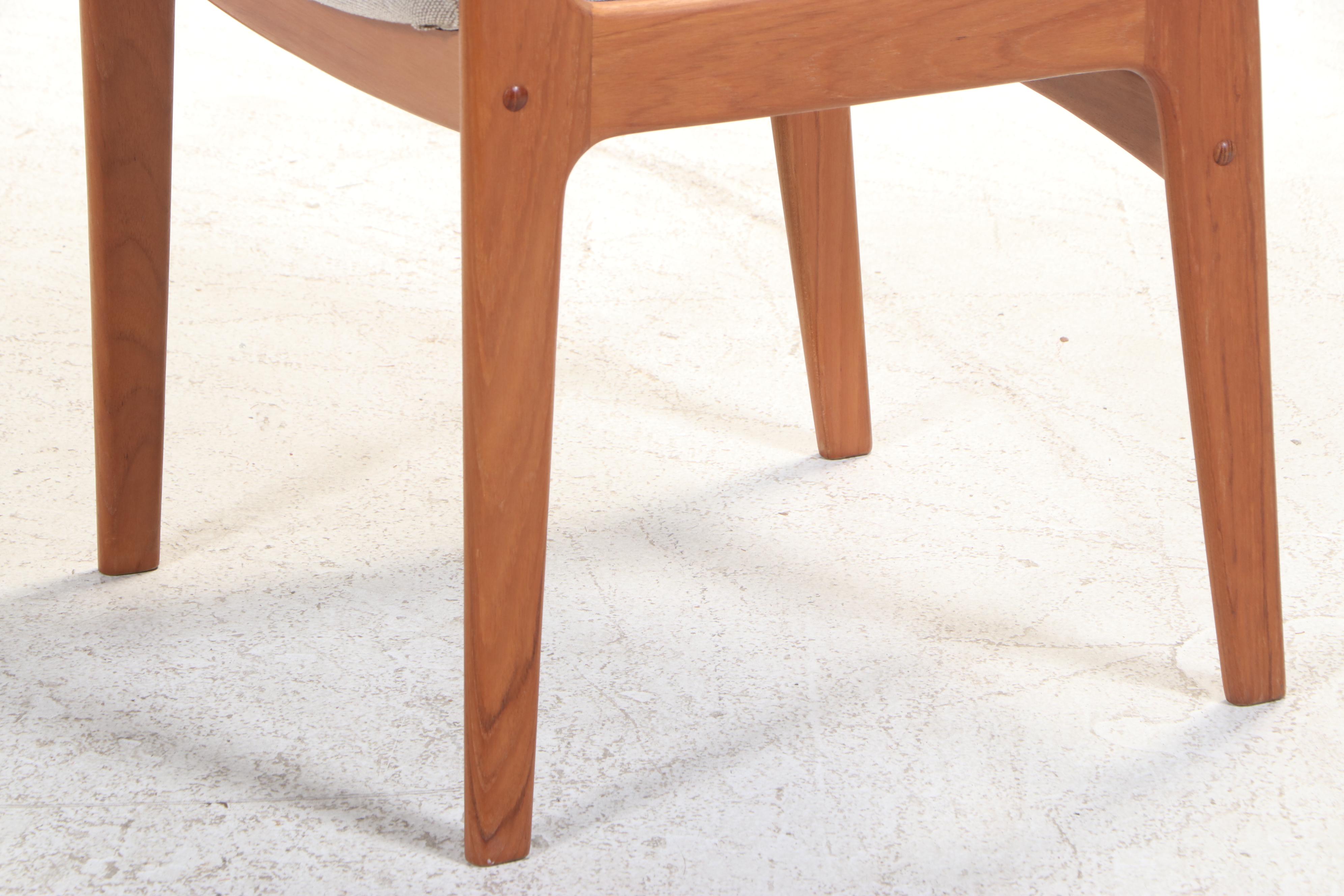 Danish Modern Teak Dinette Table and Four Armchairs