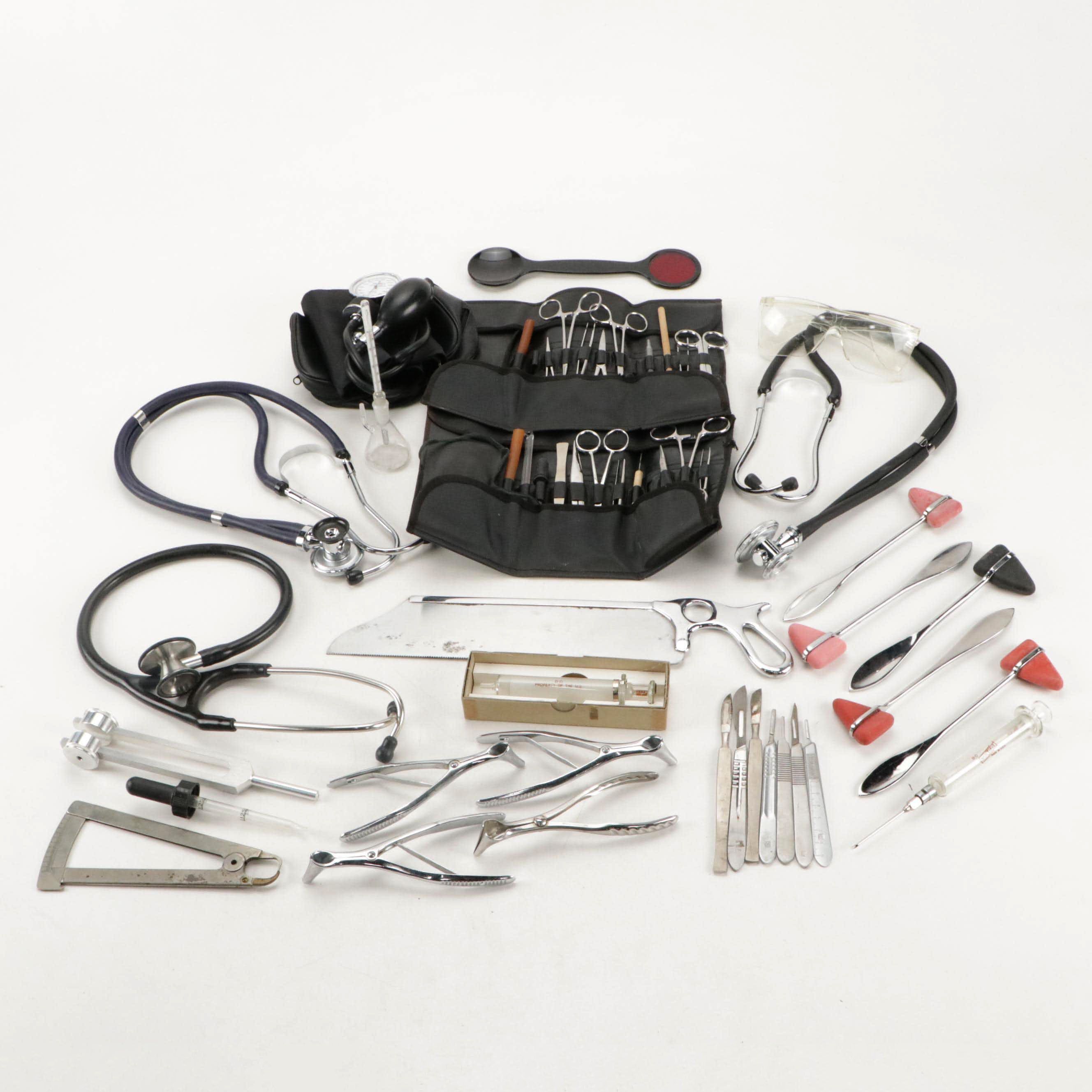 Surgeon's Field Kit With Stethoscopes, Sphygmomanometer, Nasal Speculums, More