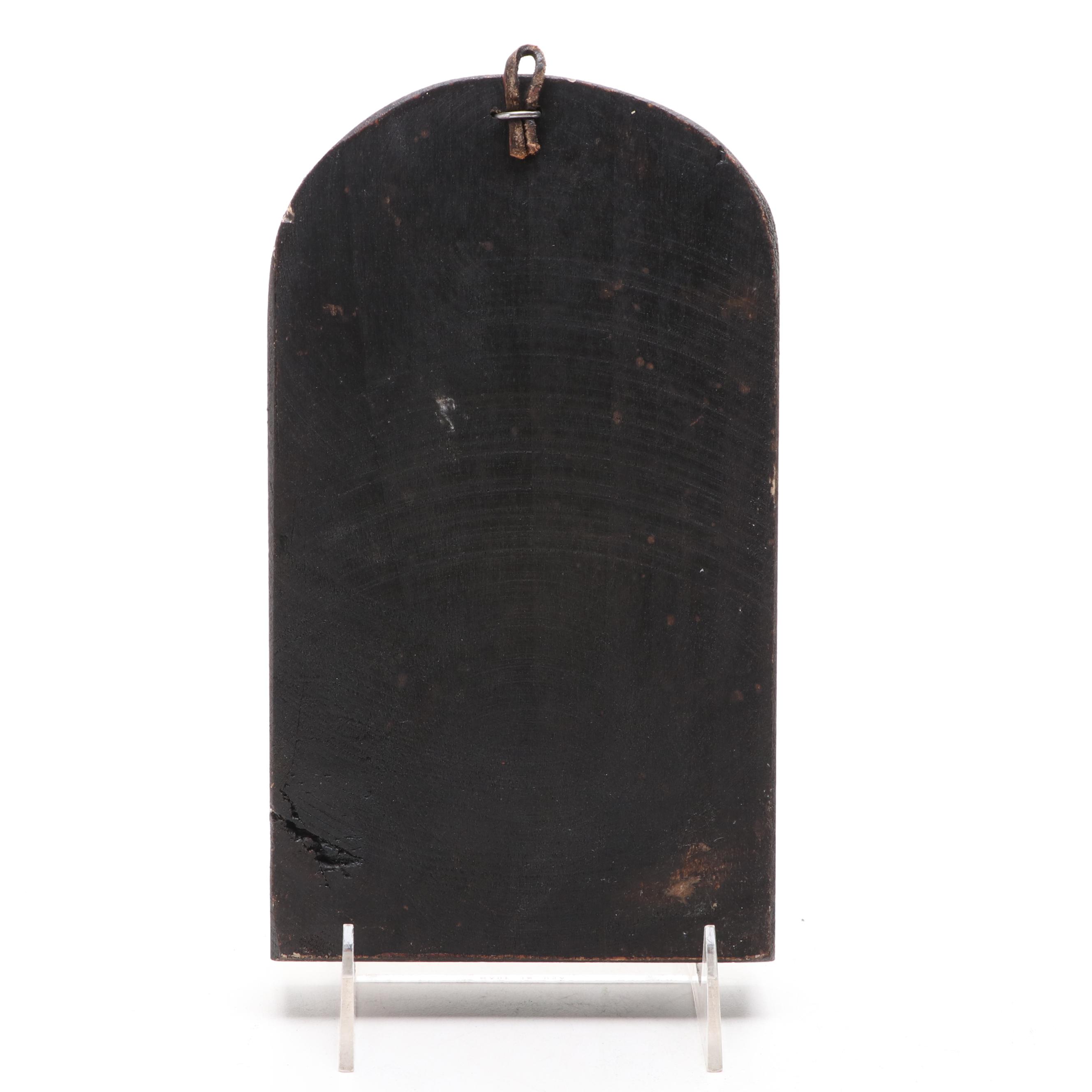 Offset Lithographs on Gilt Wood Religious Icons of St. Nicholas and Angel