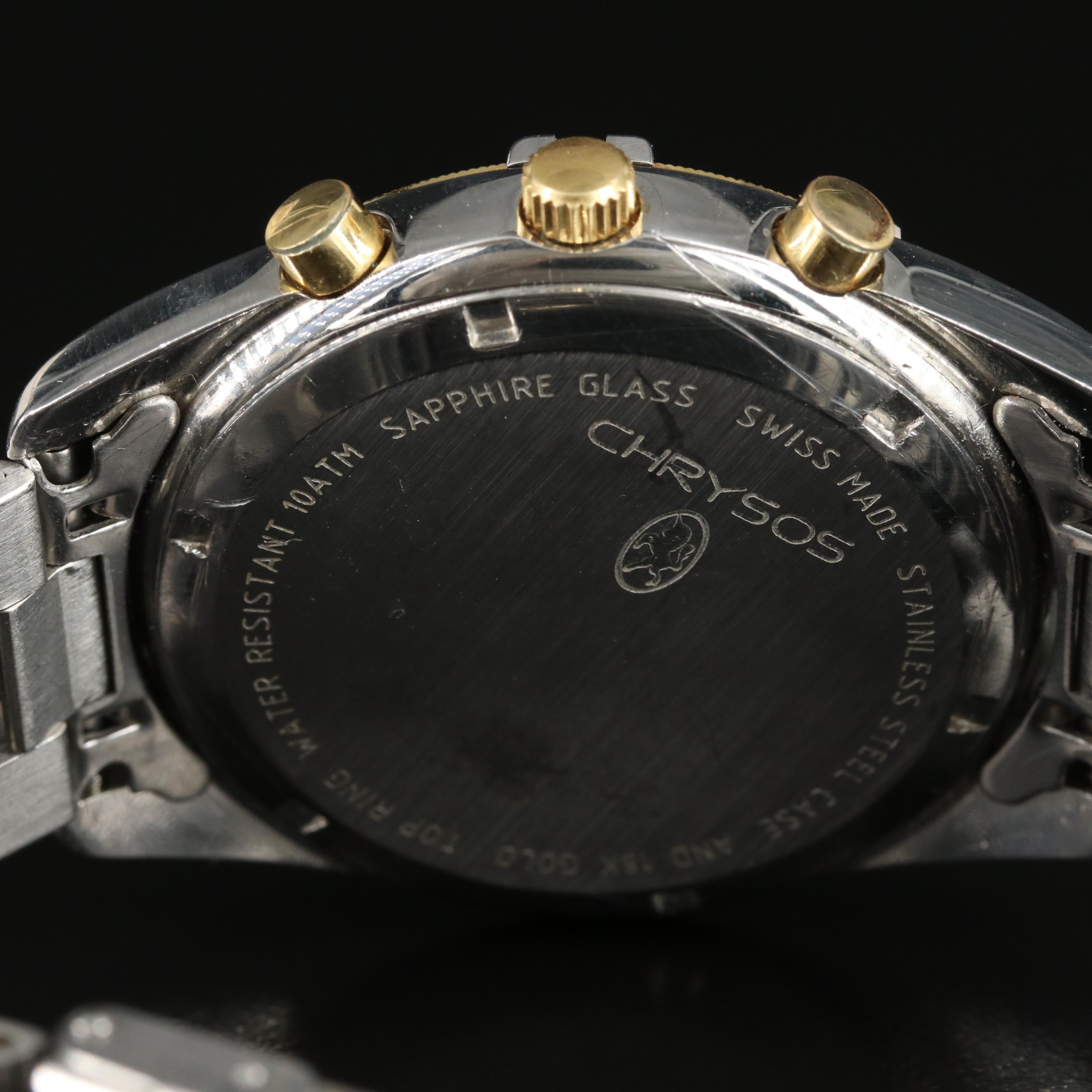18K and Stainless Steel Chrysos Chronograph Quartz Watch