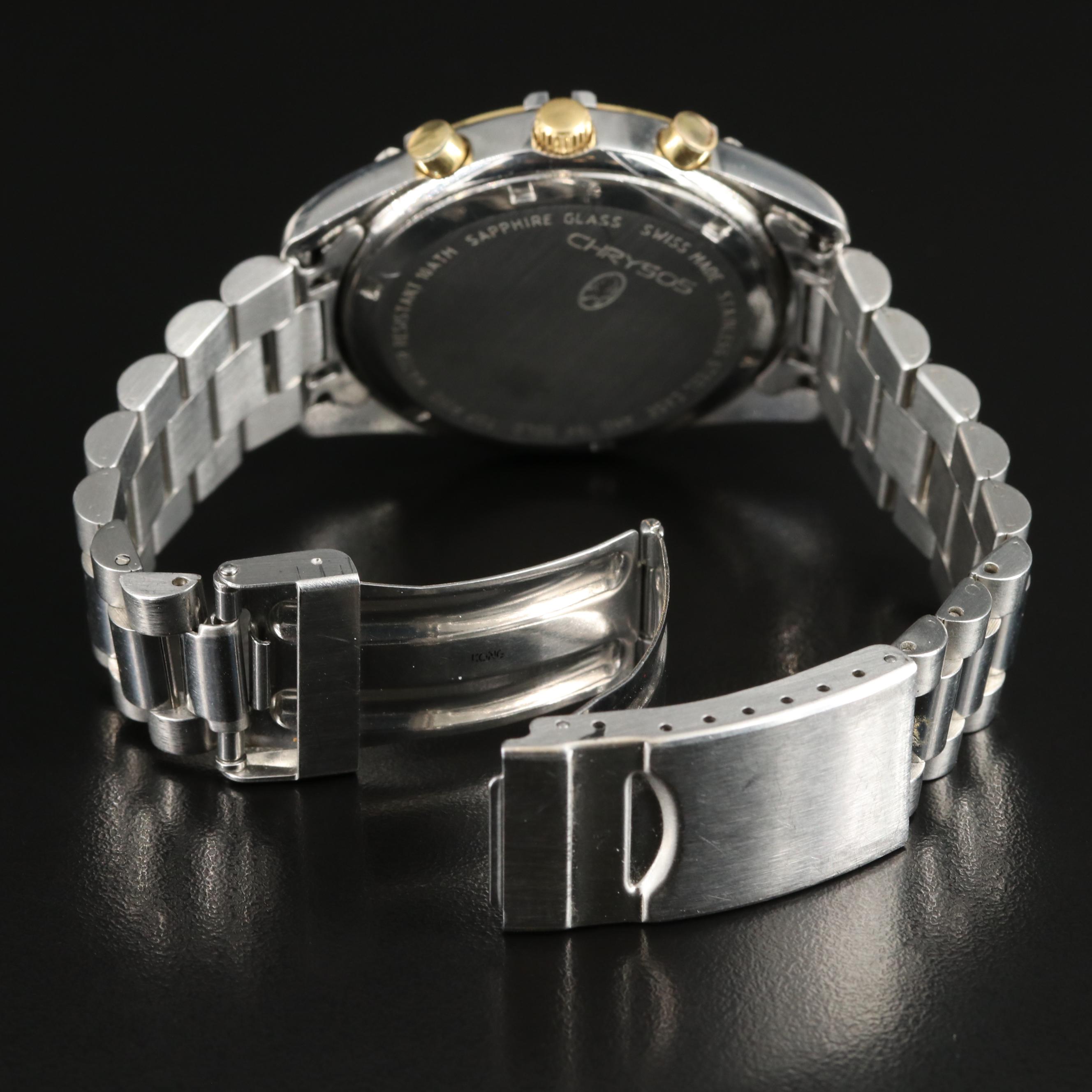 18K and Stainless Steel Chrysos Chronograph Quartz Watch