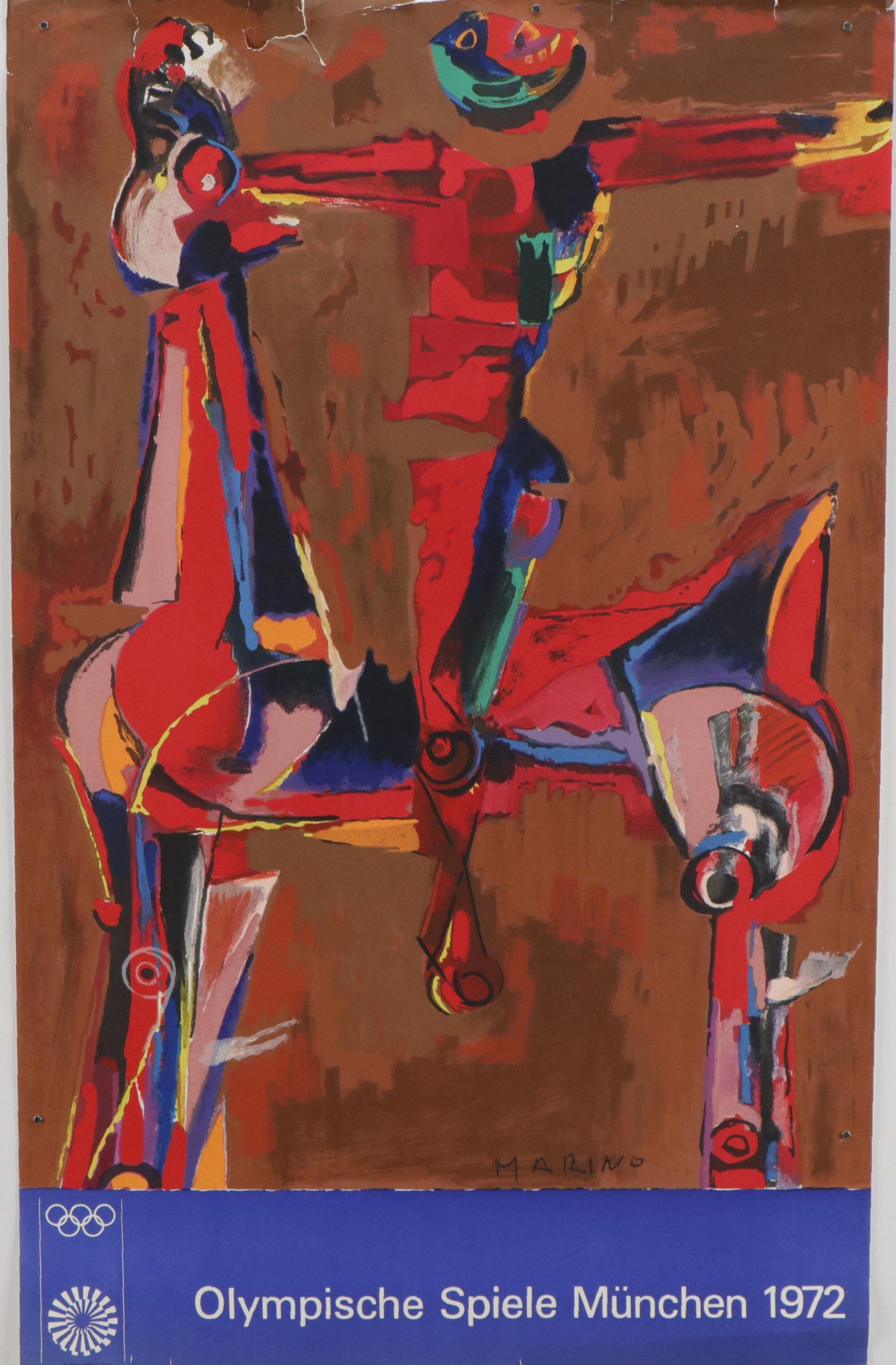 Marino Marini Lithograph Poster for 1972 Olympics, Munich