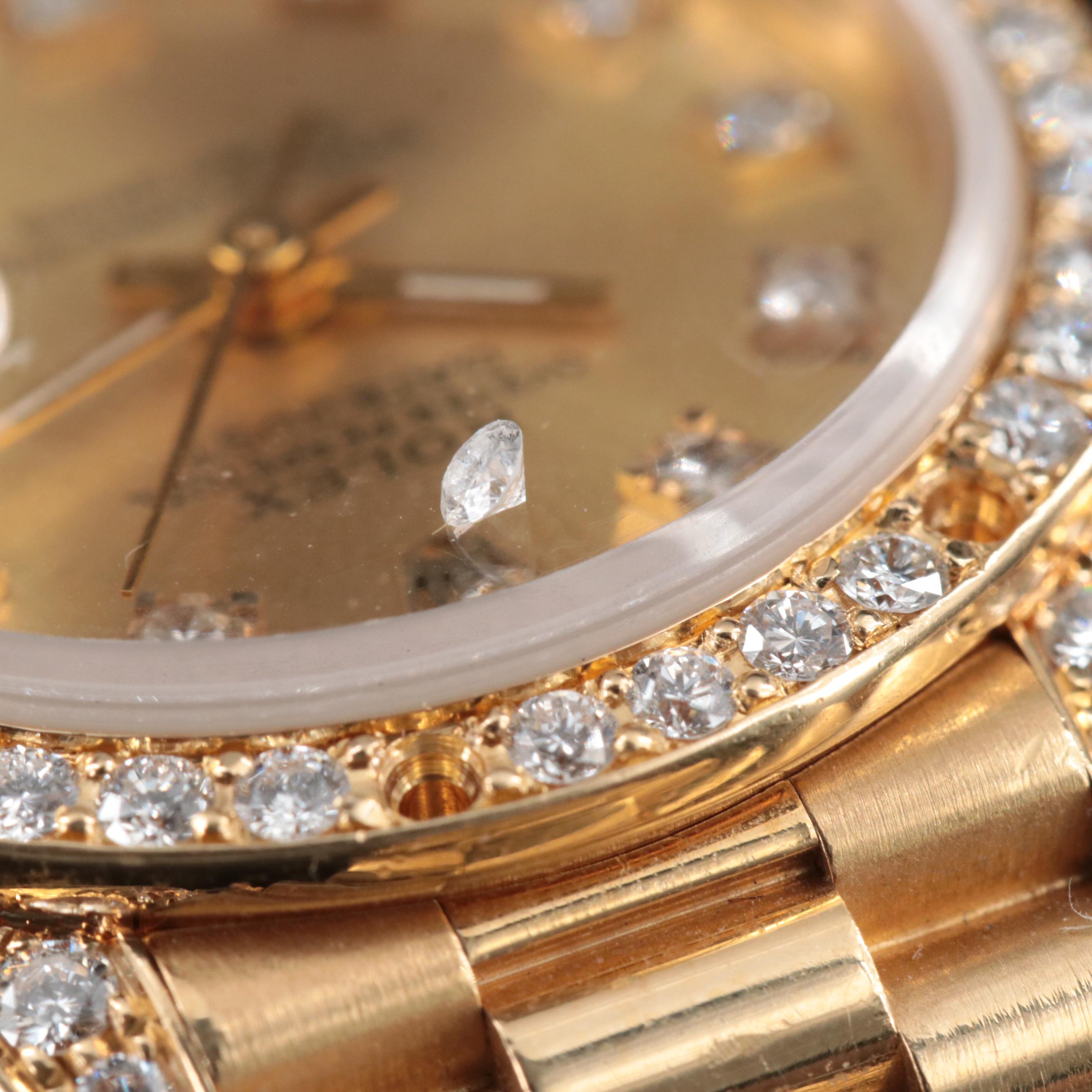 1995 Rolex Custom Diamond Dial and Bezel Datejust "President" Band Watch