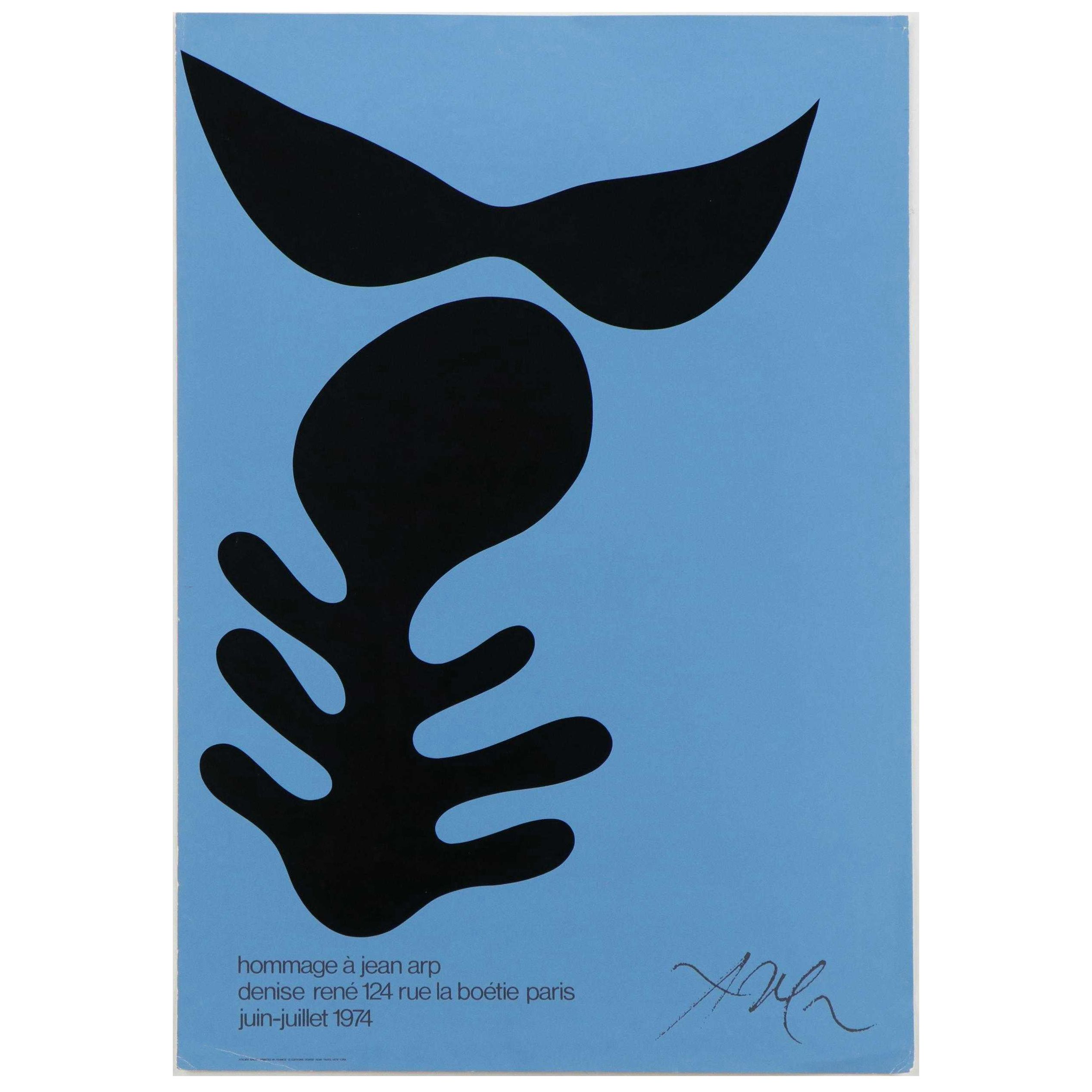 Designed by Jean Arp Serigraph Poster "Hommage à Jean Arp," 1974