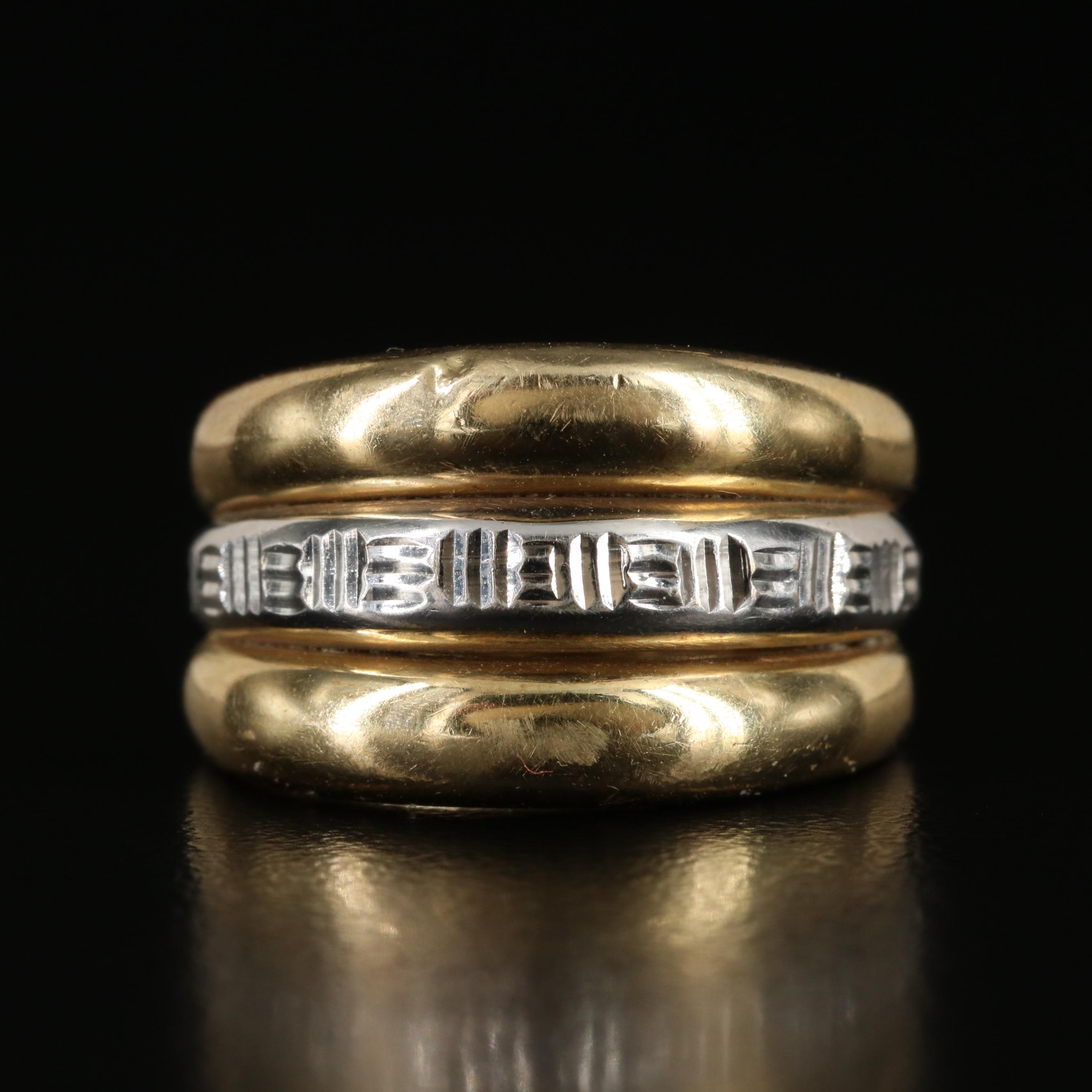 14K Soldered Ring Trio