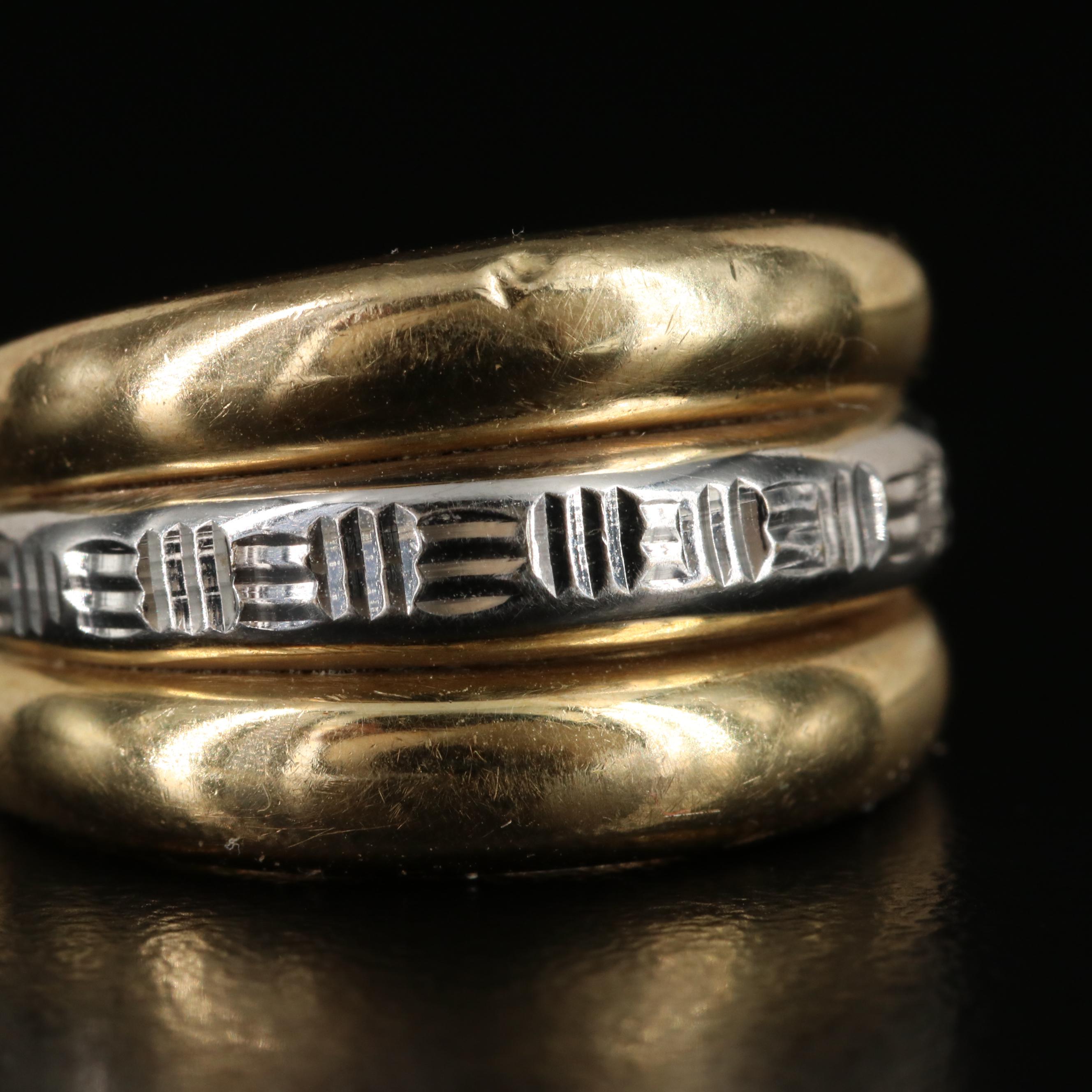 14K Soldered Ring Trio