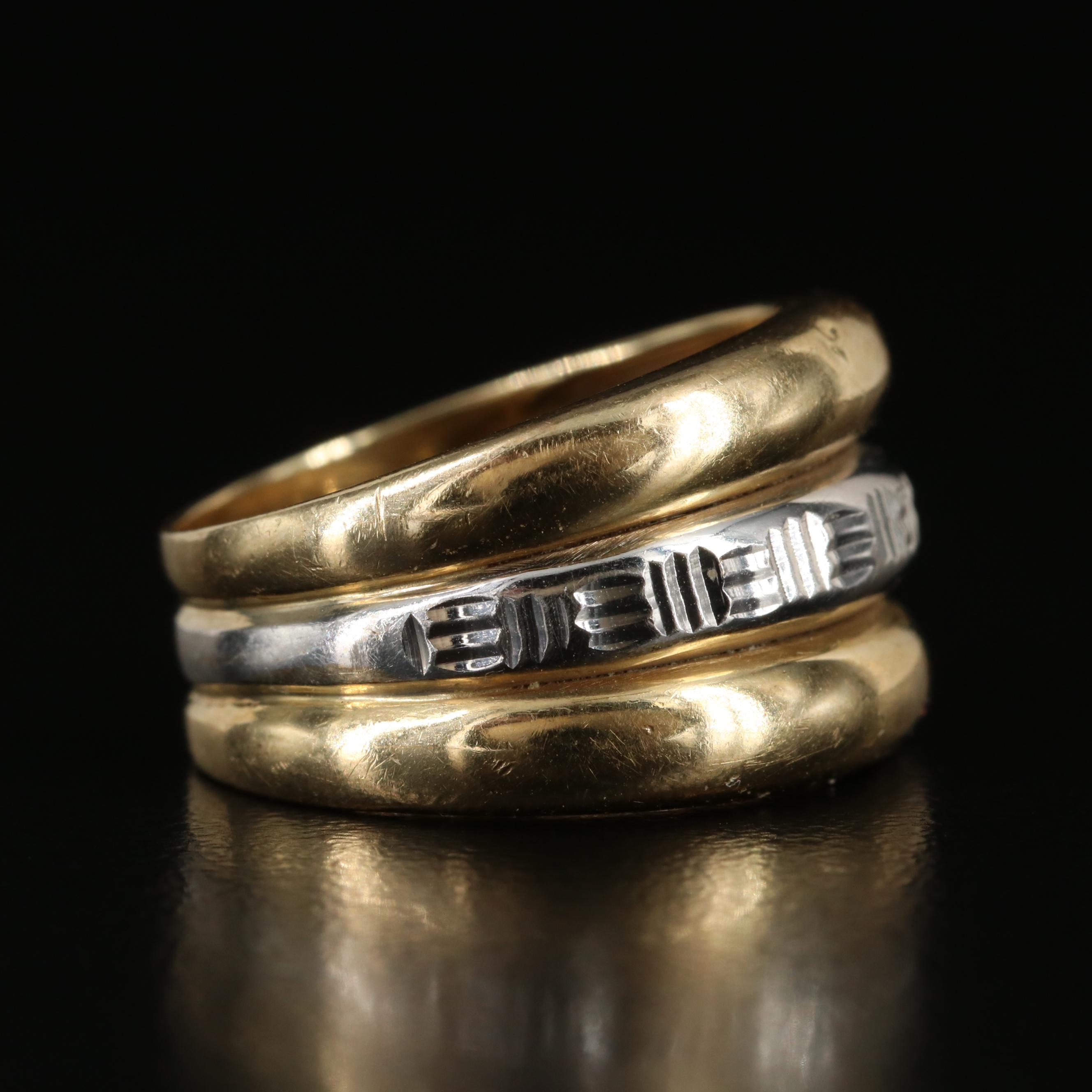 14K Soldered Ring Trio