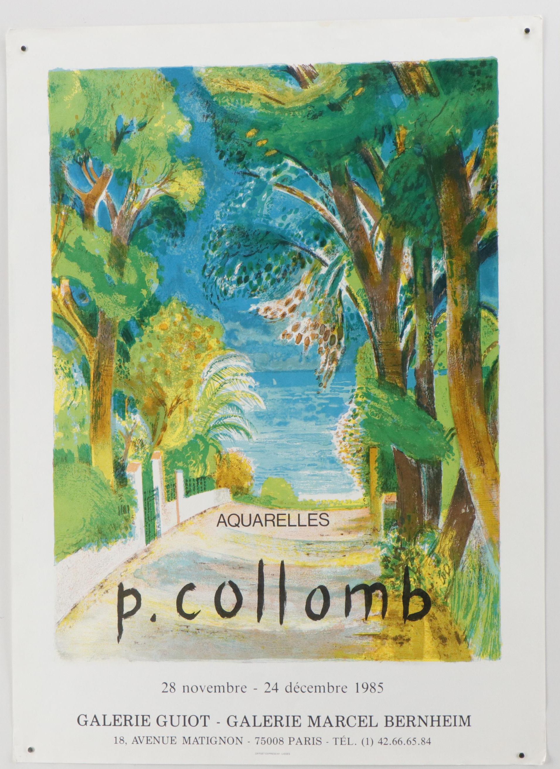 Paul Collomb Lithograph Exhibition Poster, More