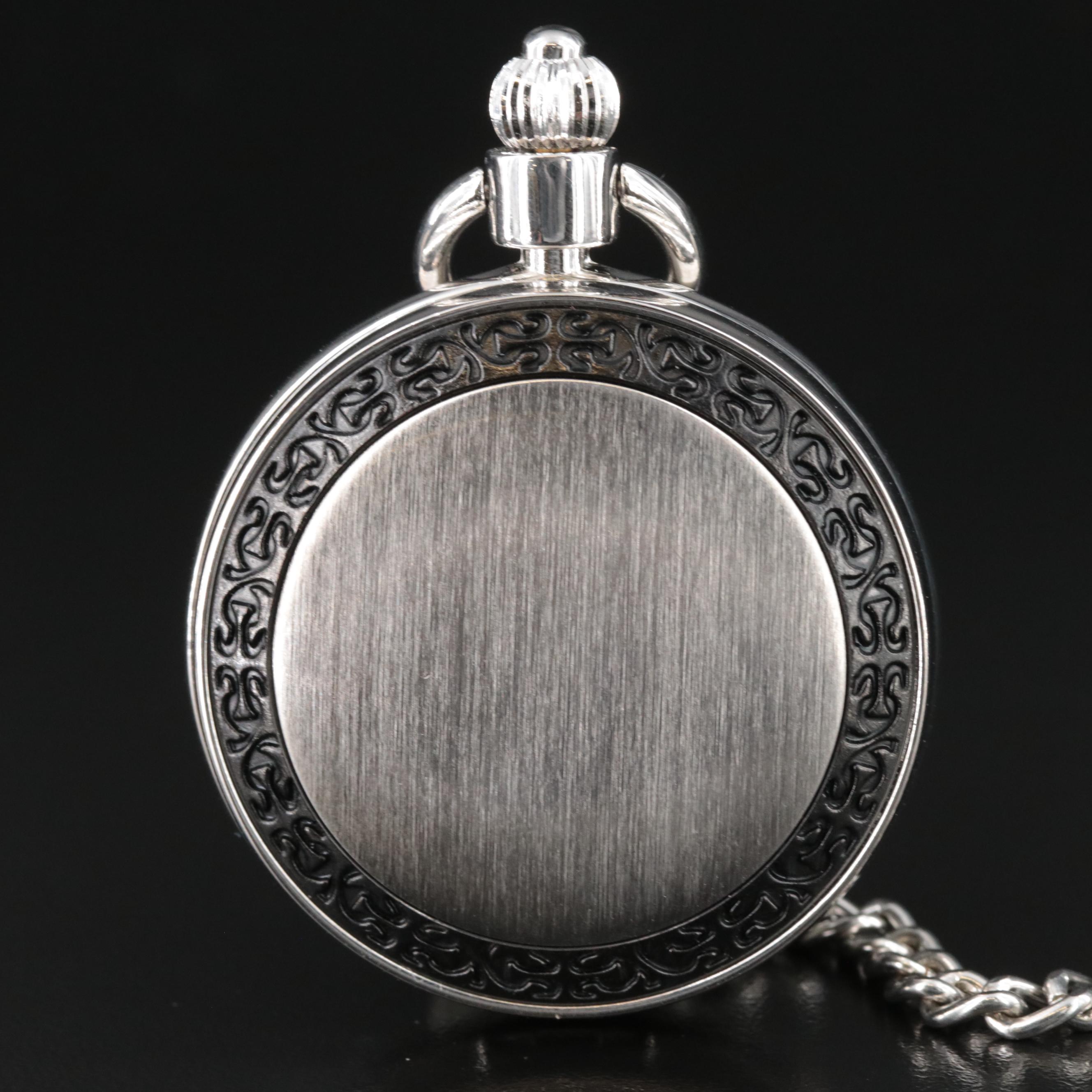 James Michael Semi Skeleton Dial Pocket Watch