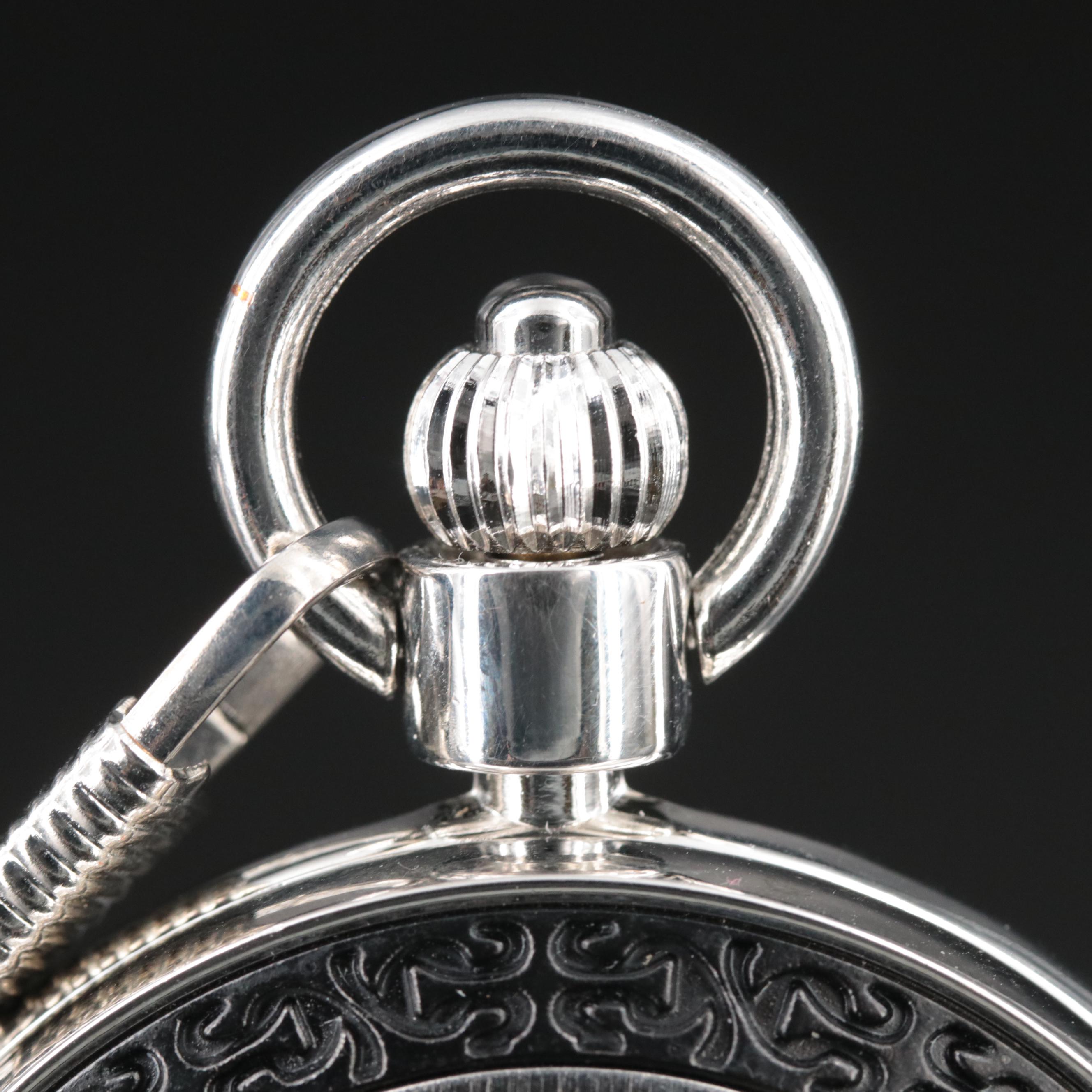 James Michael Semi Skeleton Dial Pocket Watch