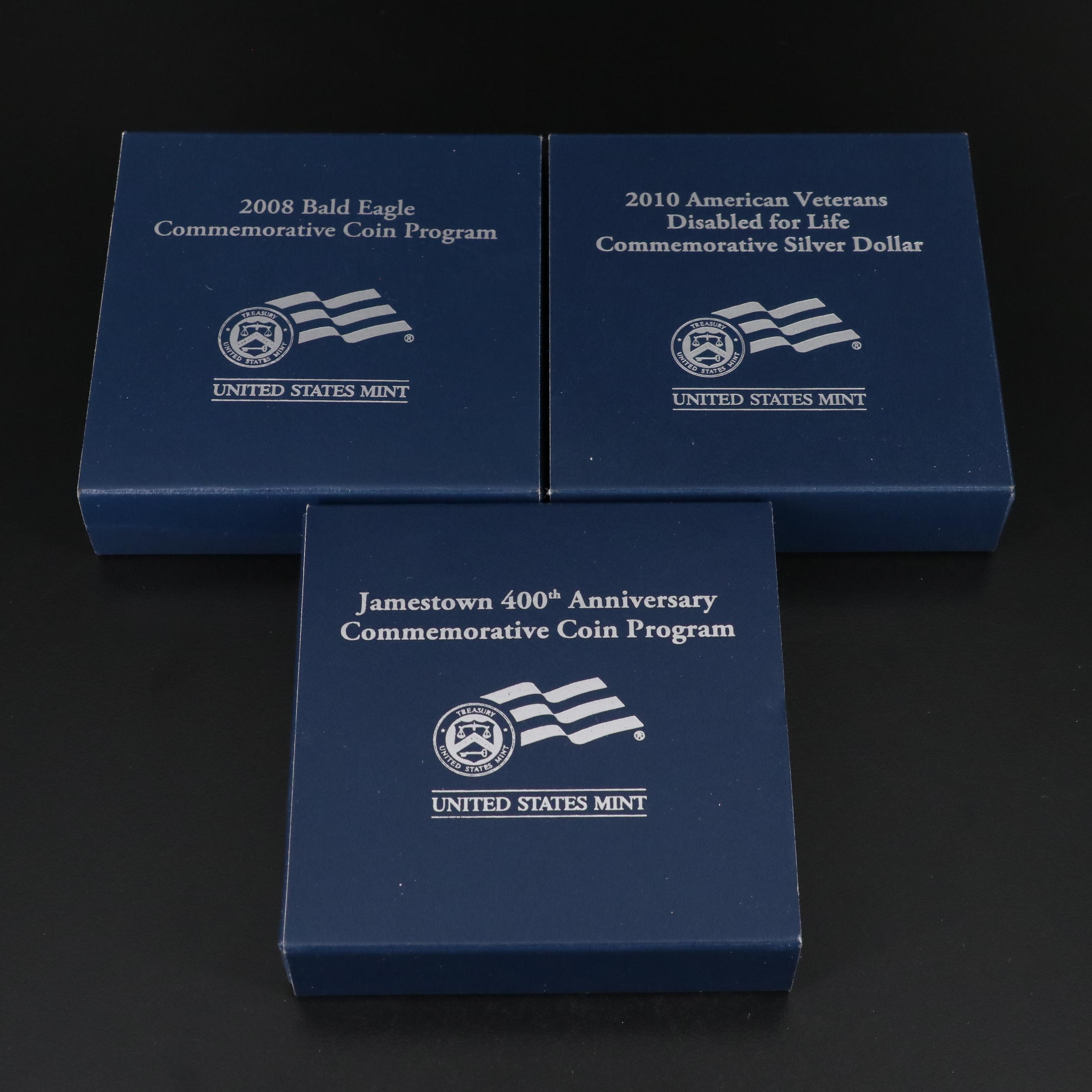 Three Modern Commemorative Proof Silver Dollars