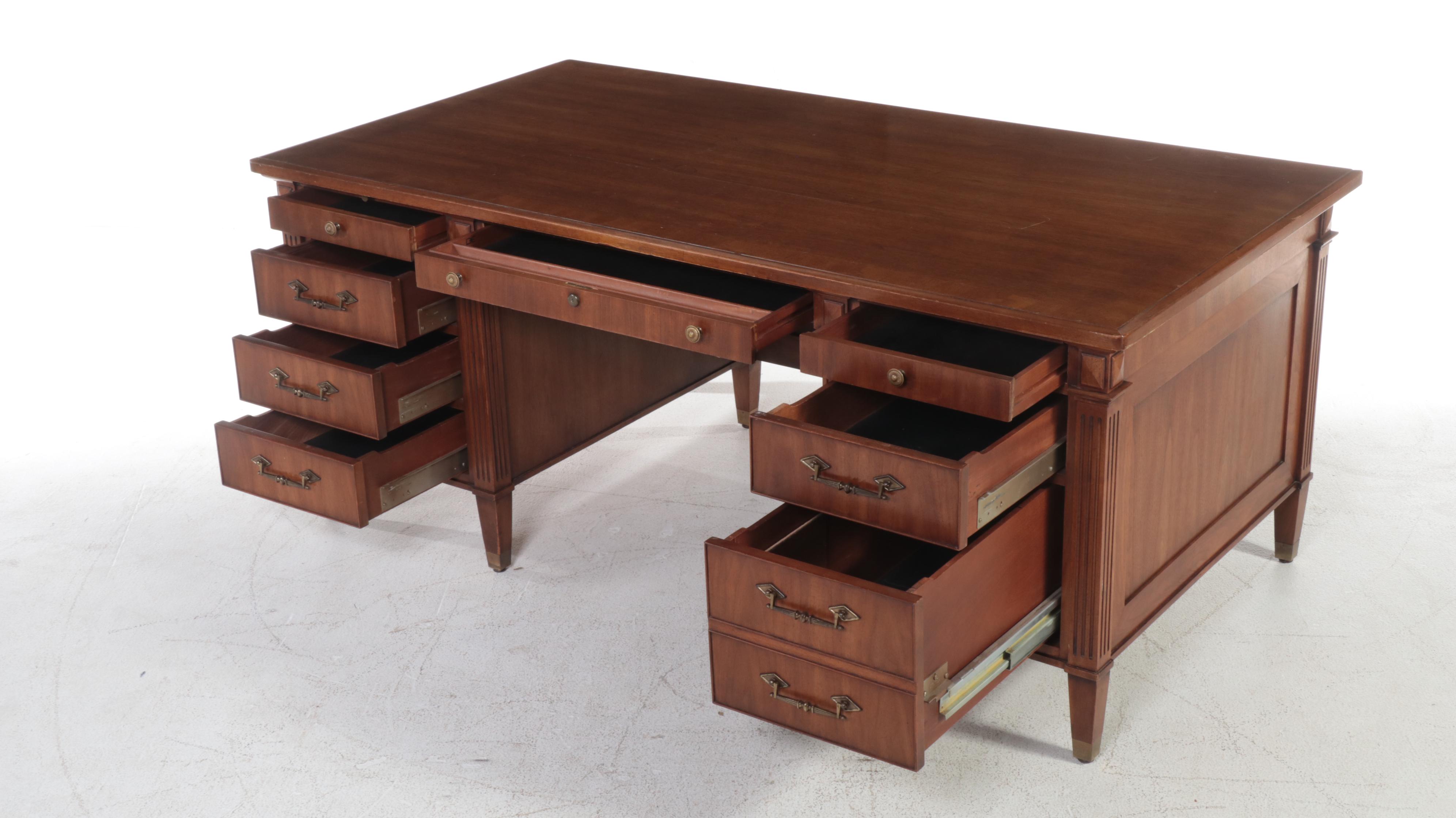 Drexel Enterprises Directoire Style Mahogany Desk with Farifield Executive Chair