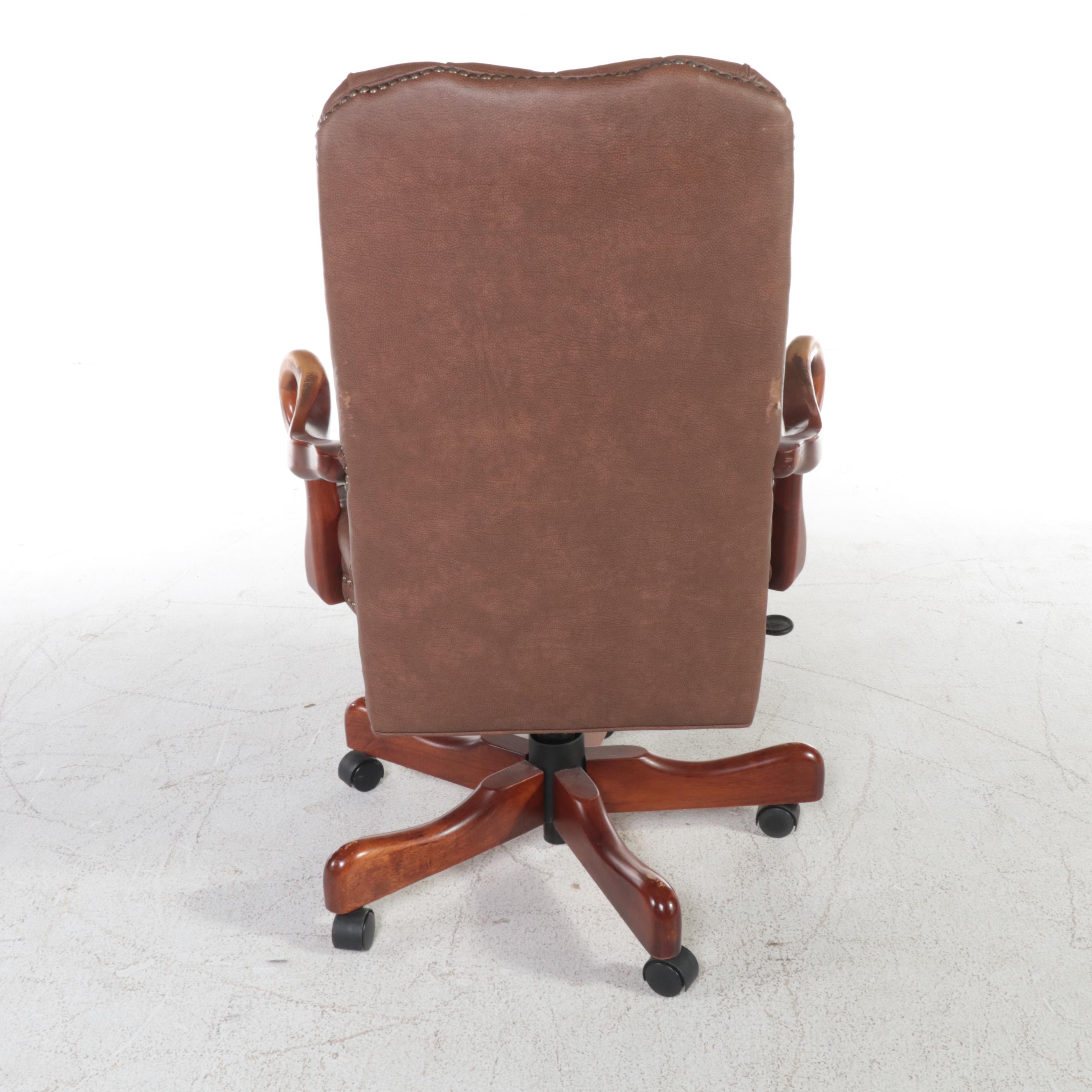 Drexel Enterprises Directoire Style Mahogany Desk with Farifield Executive Chair