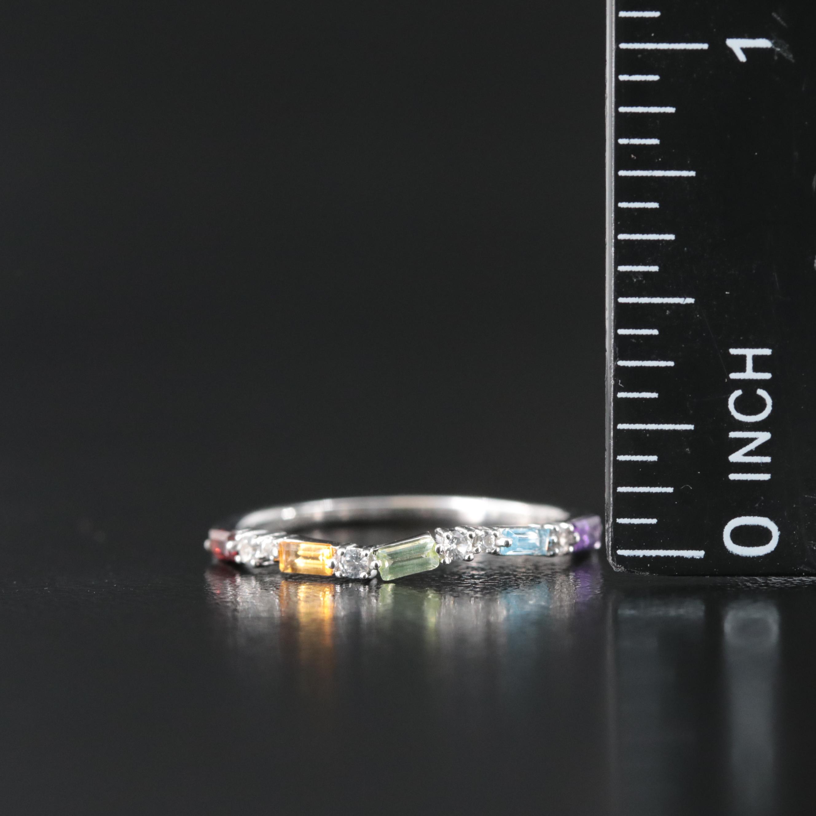 Sterling Topaz, Citrine and Gemstone Ring