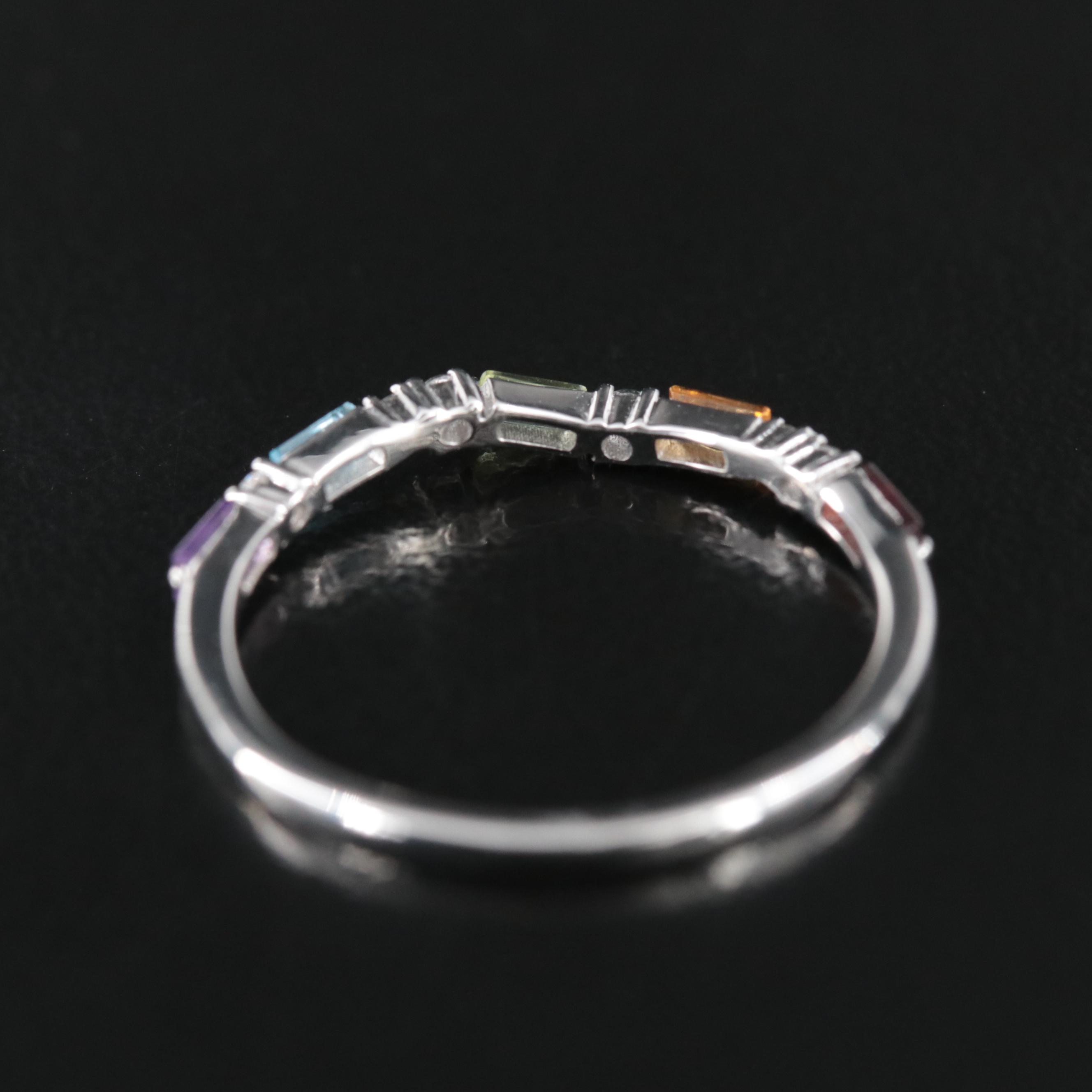 Sterling Topaz, Citrine and Gemstone Ring