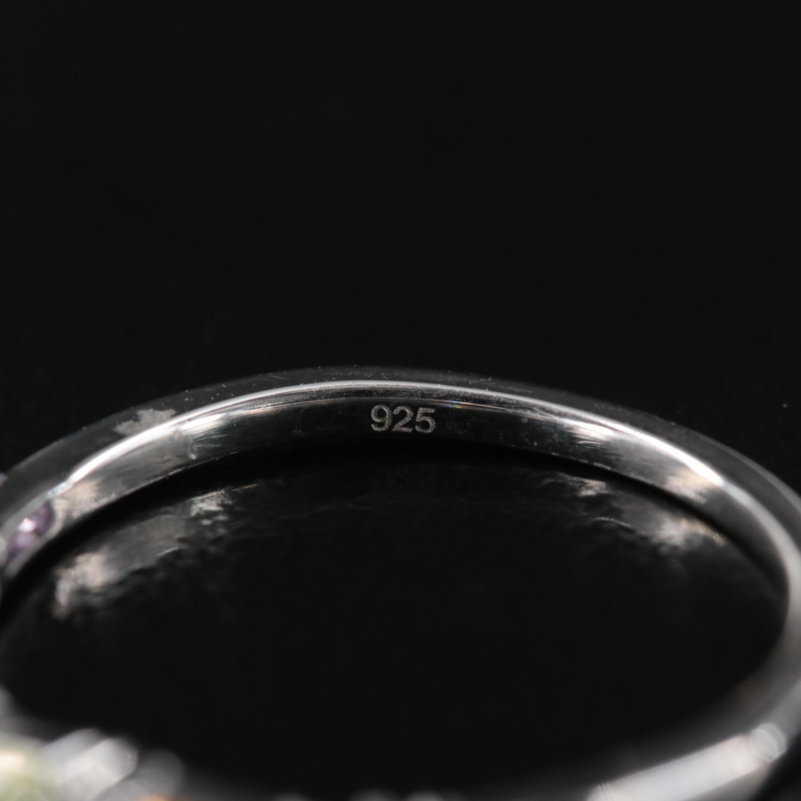 Sterling Topaz, Citrine and Gemstone Ring