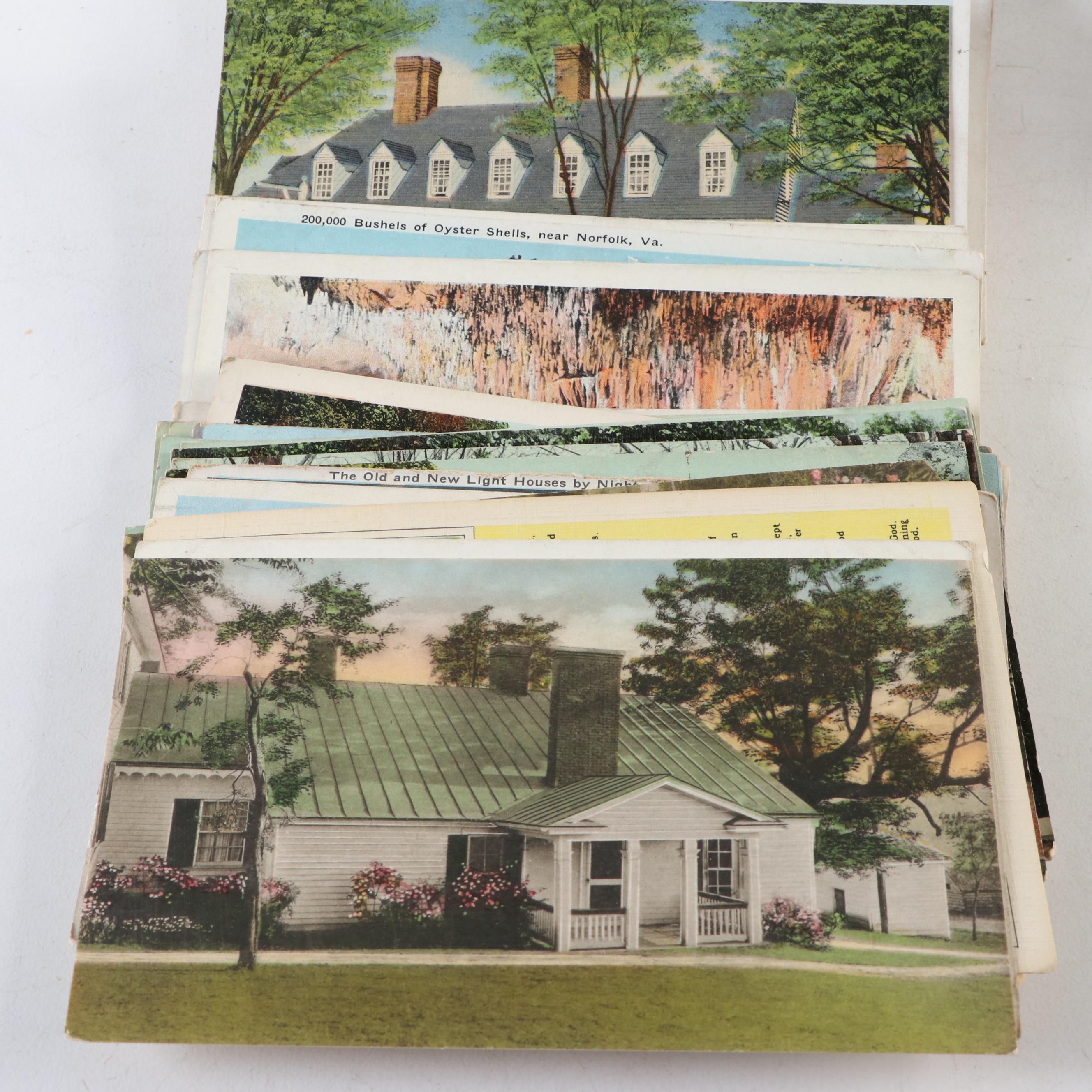 North Carolina, California, Virginia and Other Souvenir Postcards