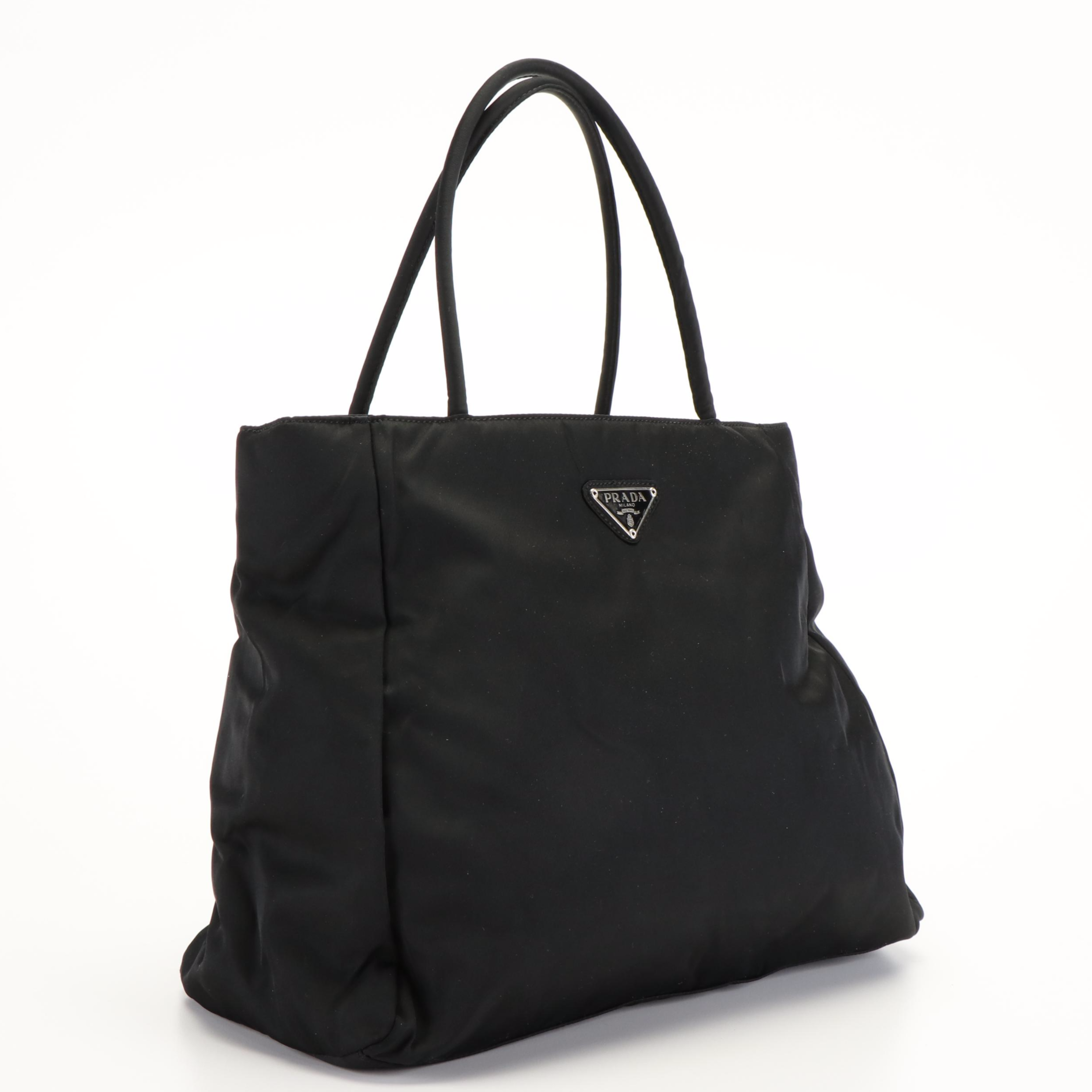 Prada Tessuto Black Nylon Top Handle Tote Bag