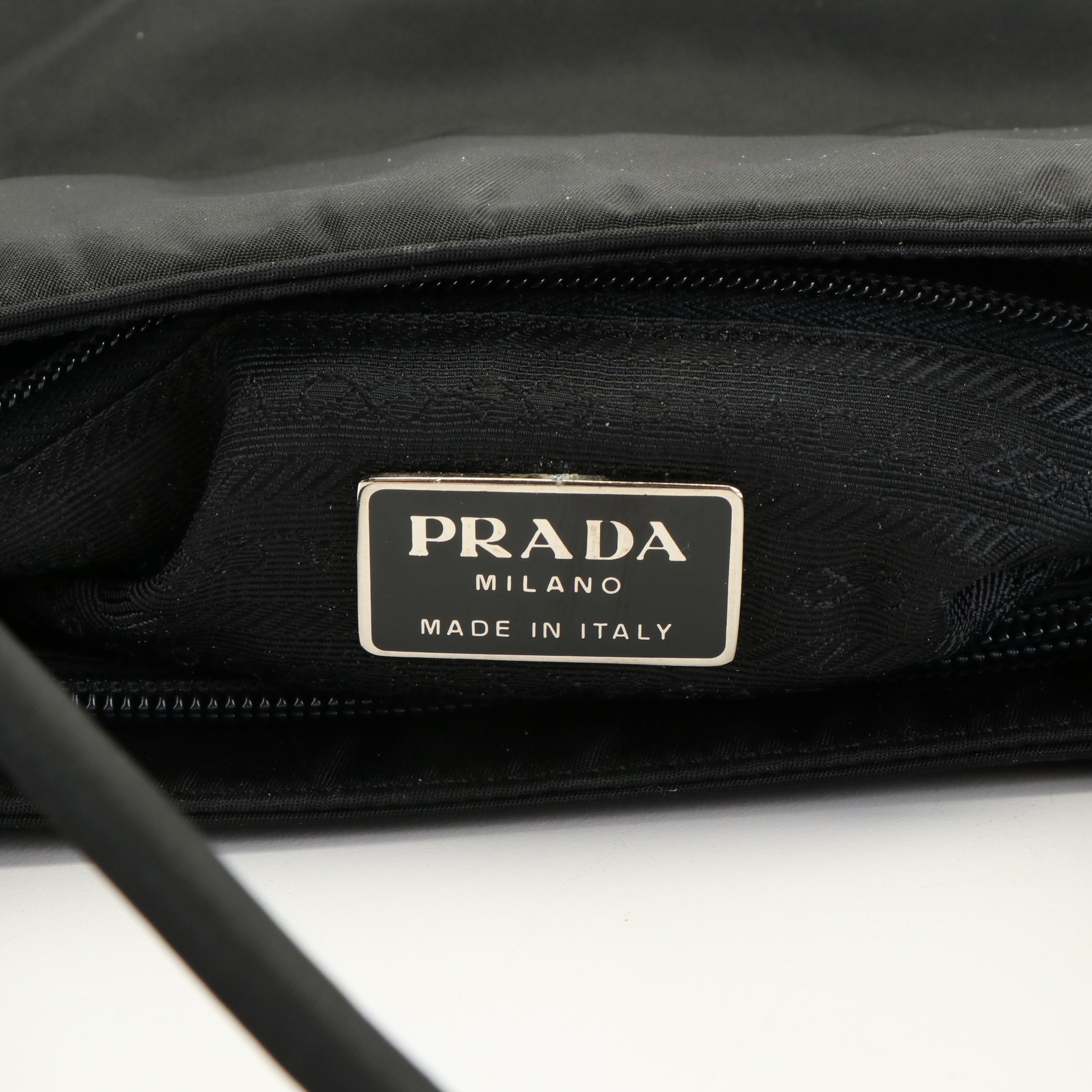 Prada Tessuto Black Nylon Top Handle Tote Bag