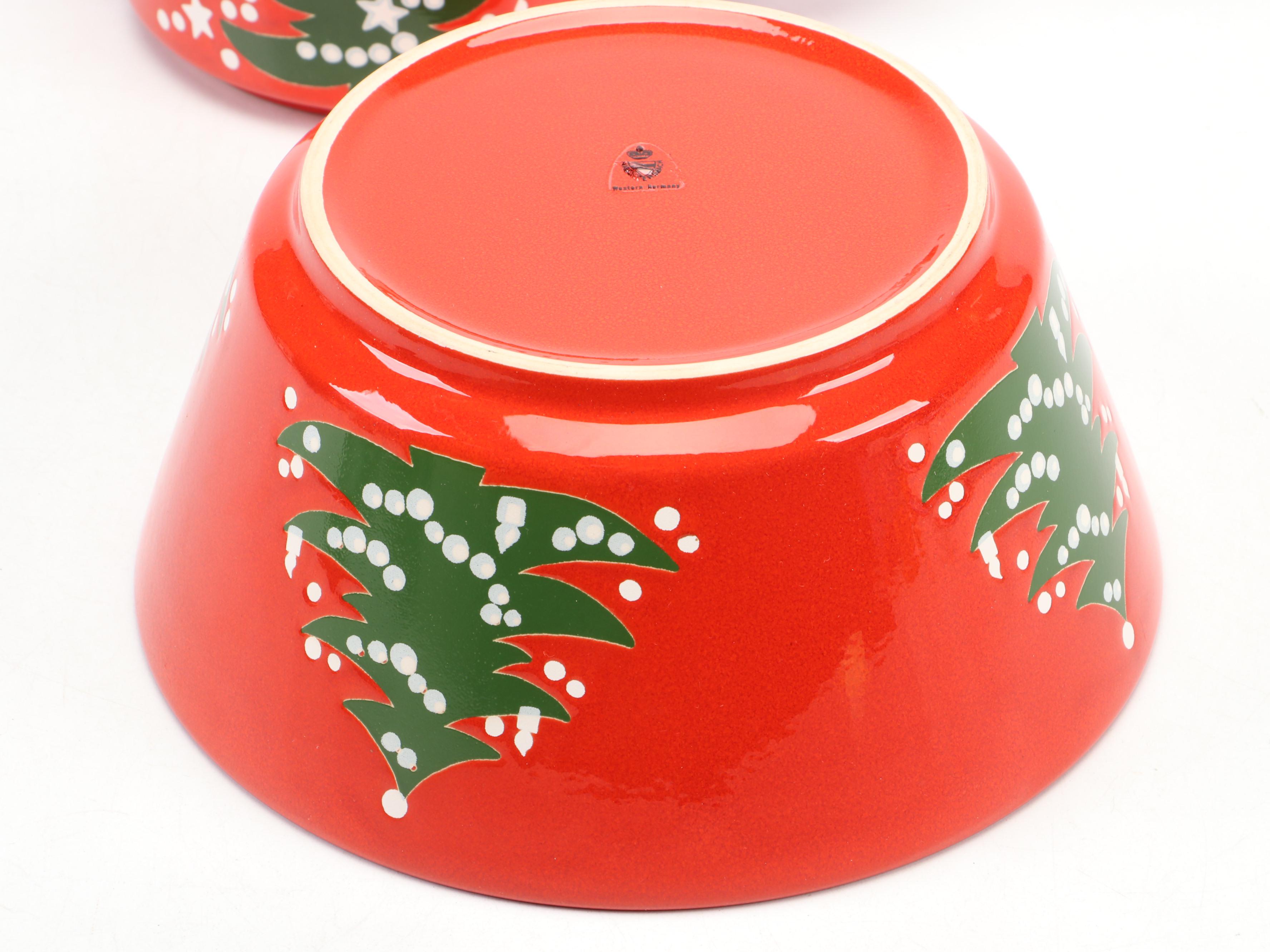 Johnson Bros. Transferware Christmas Tree Dish and Other Ceramic Tableware