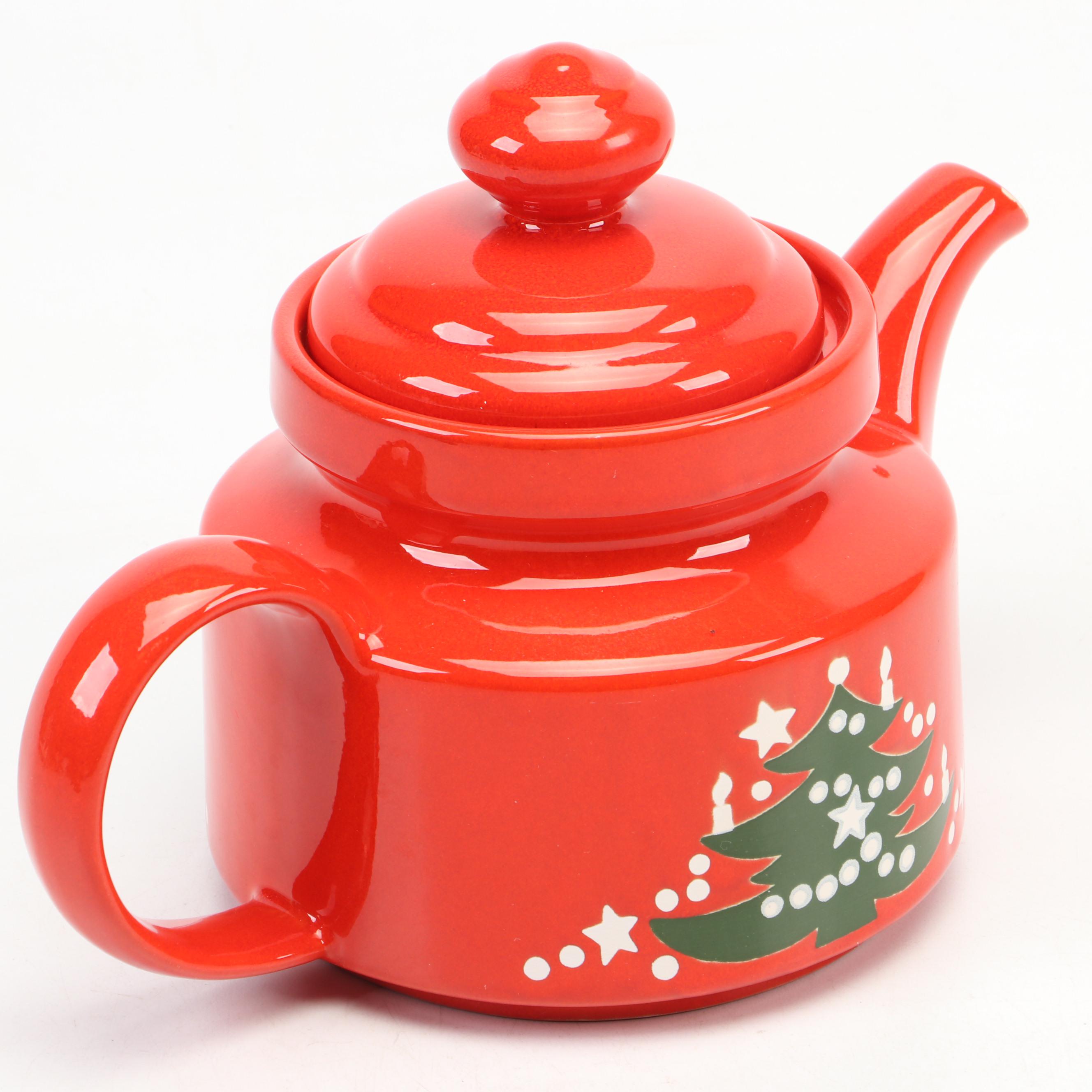 Johnson Bros. Transferware Christmas Tree Dish and Other Ceramic Tableware