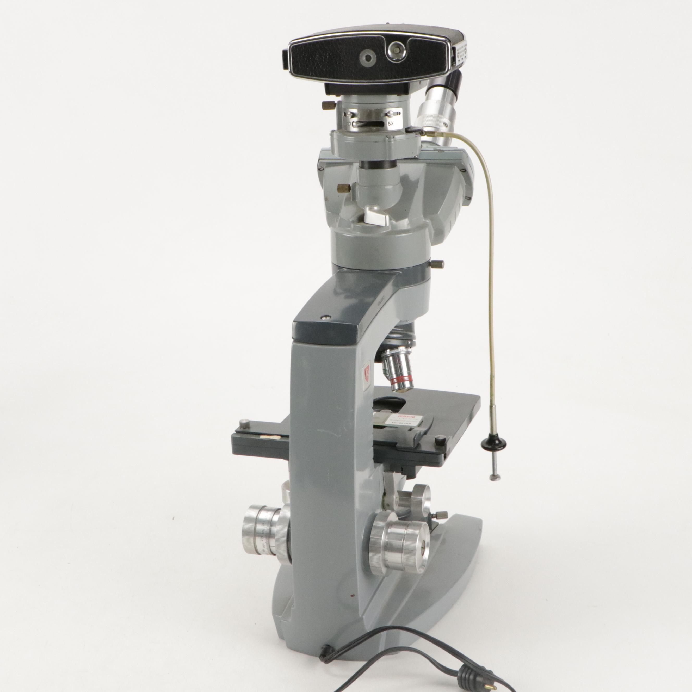 American Optical Microscopes With Assorted Lenses, Eyepieces, Adaptors, More