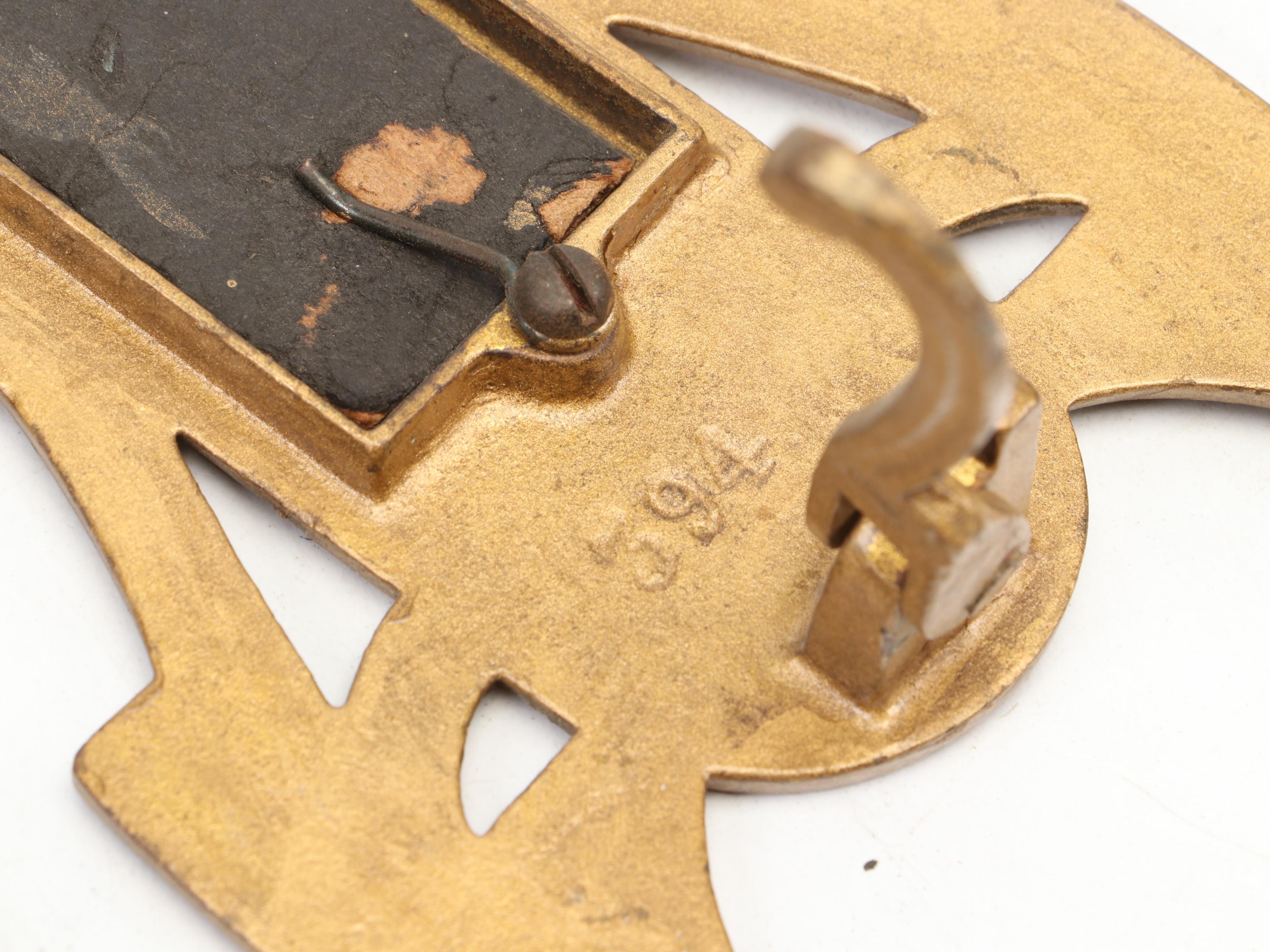 Art Nouveau Cast Gilt Metal Vanity Mirror with Frames and Thermometer