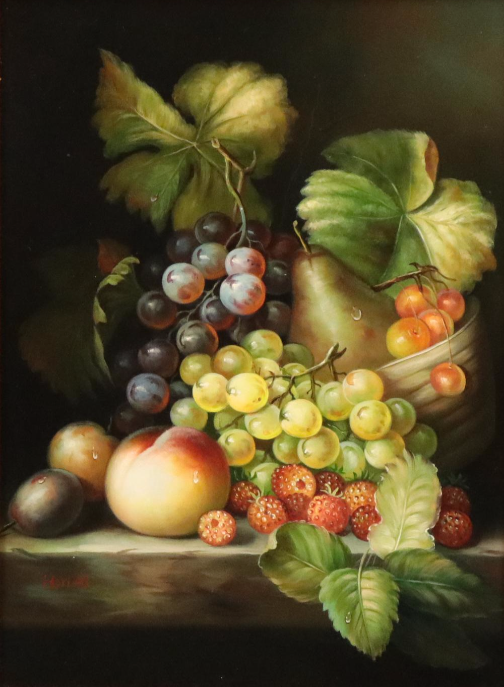 Dutch School Still Life Oil Painting of Fruit