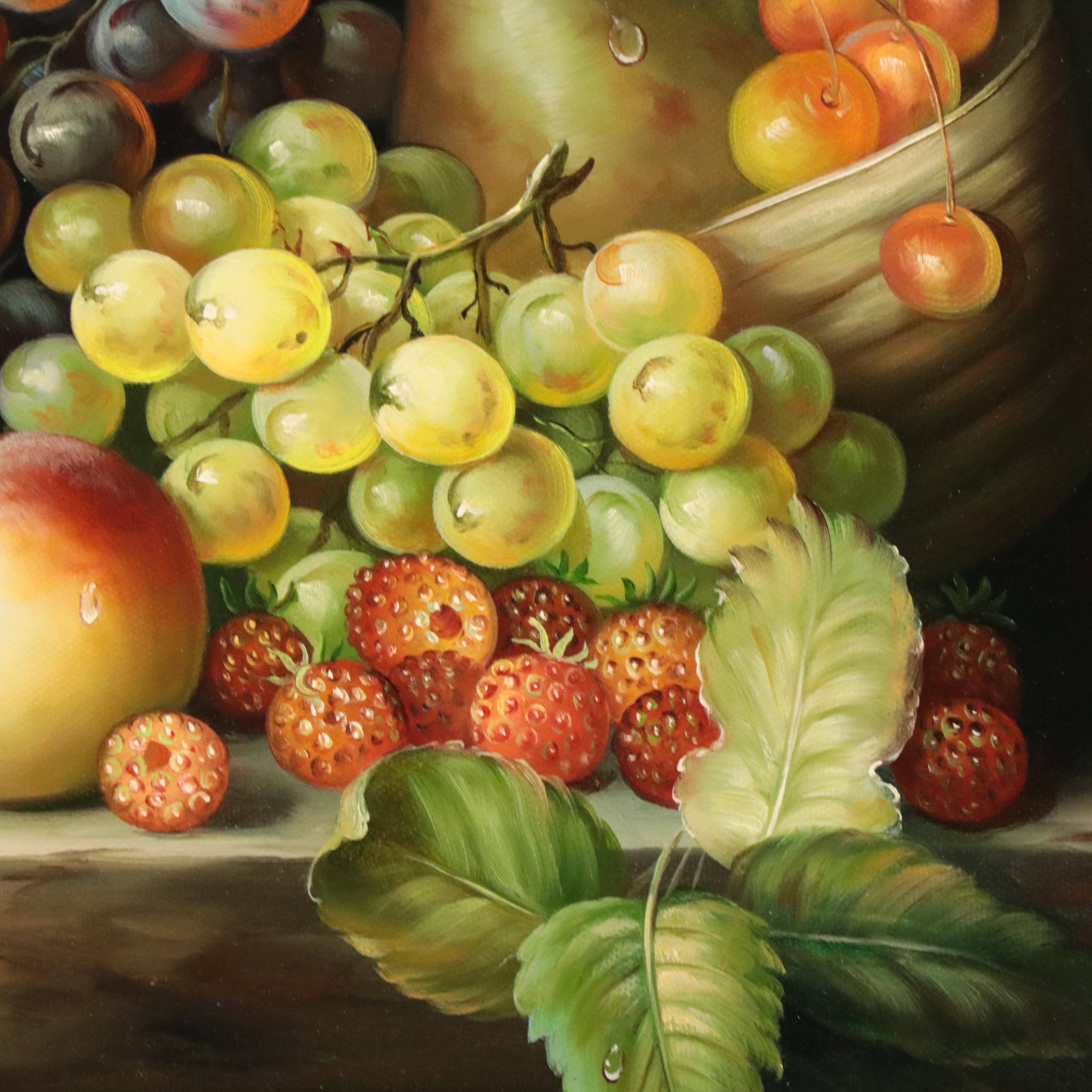 Dutch School Still Life Oil Painting of Fruit