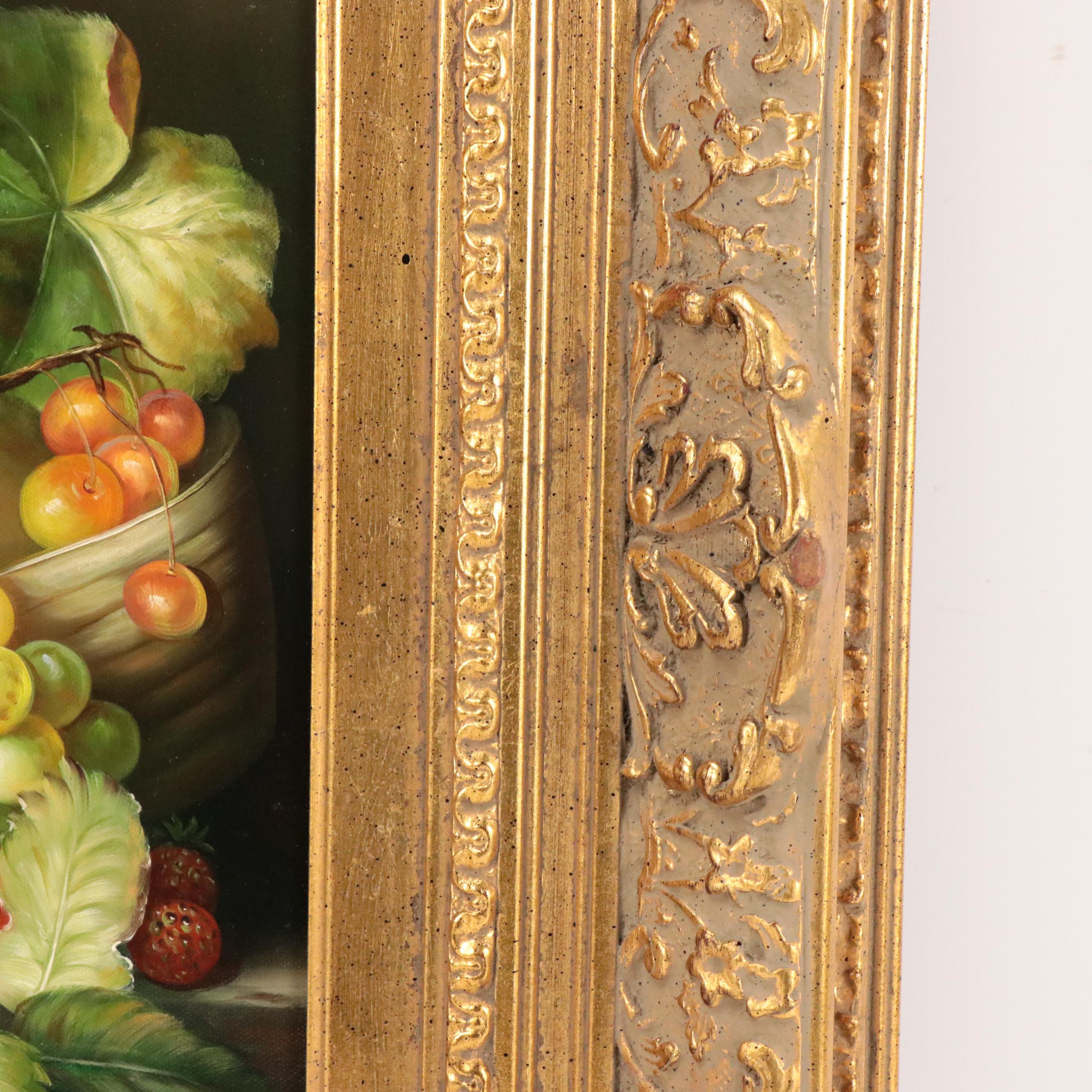 Dutch School Still Life Oil Painting of Fruit