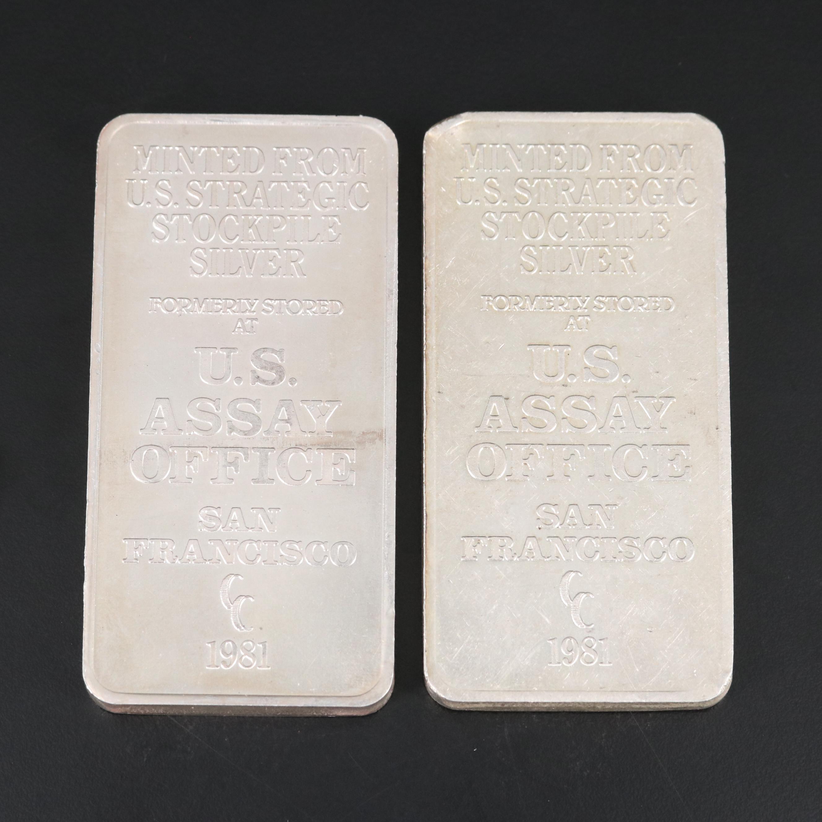 Two Ten Troy Ounce .999 Silver Bars