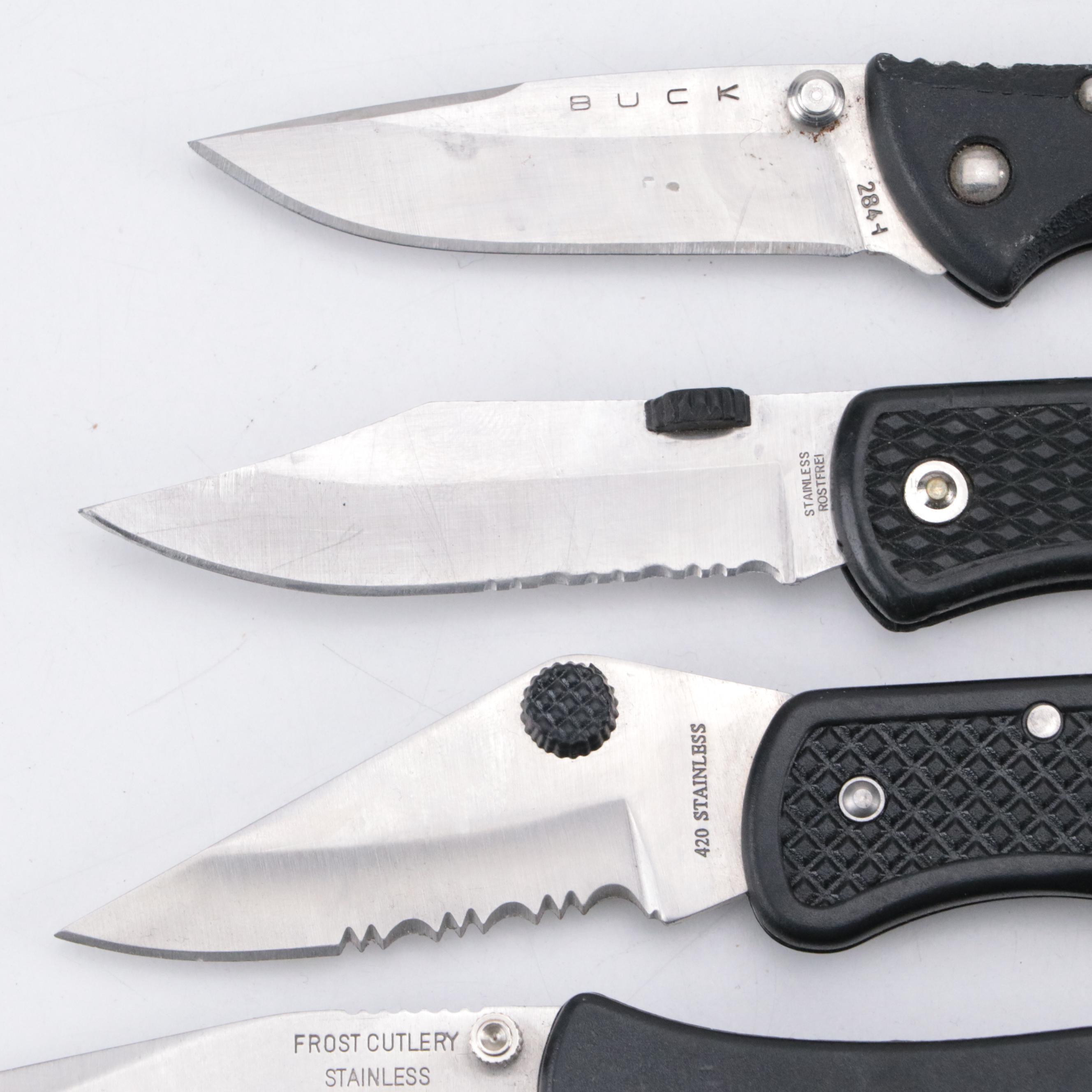 Frost Cutlery, Rostfrei, Buck and More Folding Knives