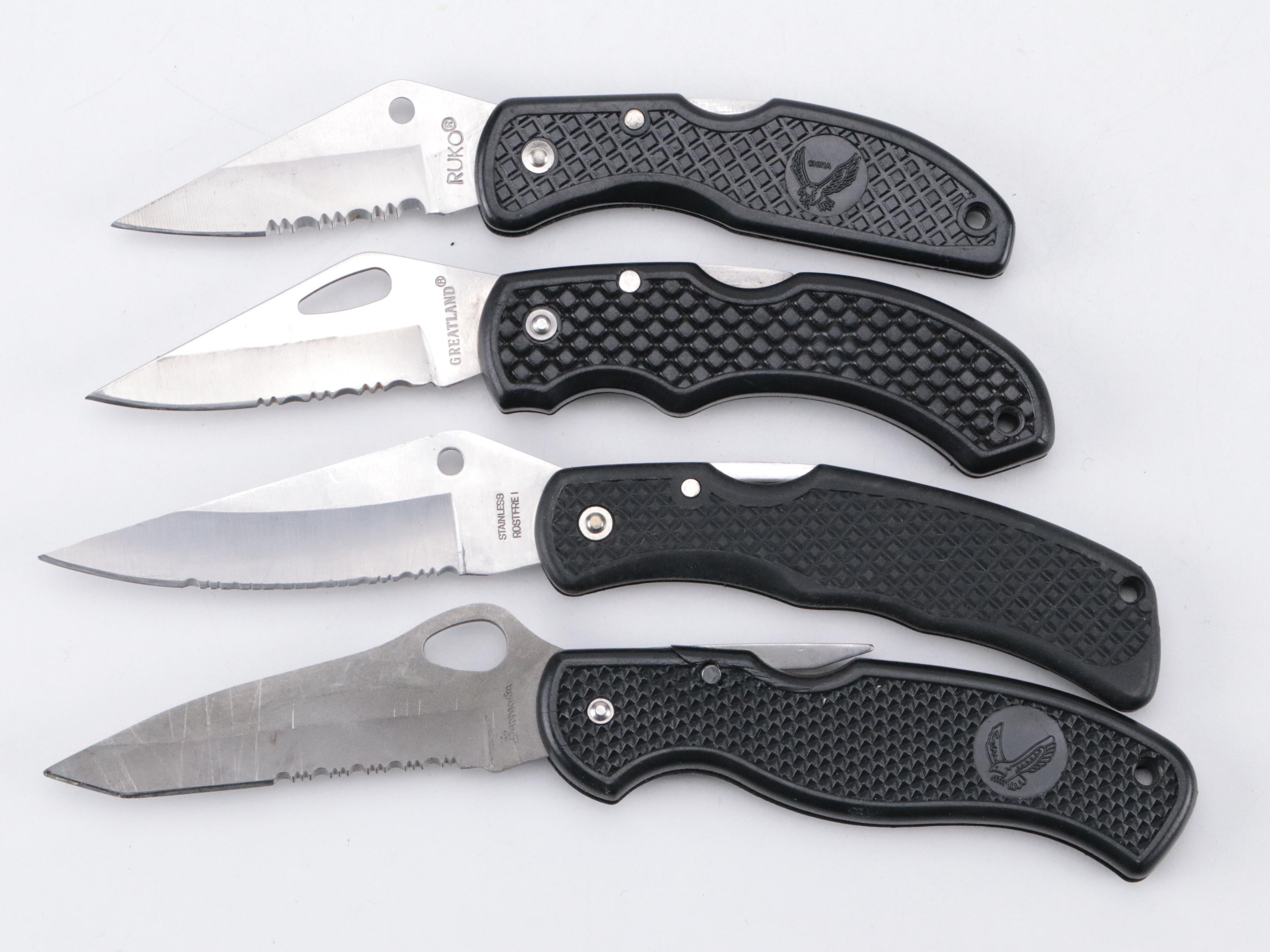 Frost Cutlery, Rostfrei, Buck and More Folding Knives