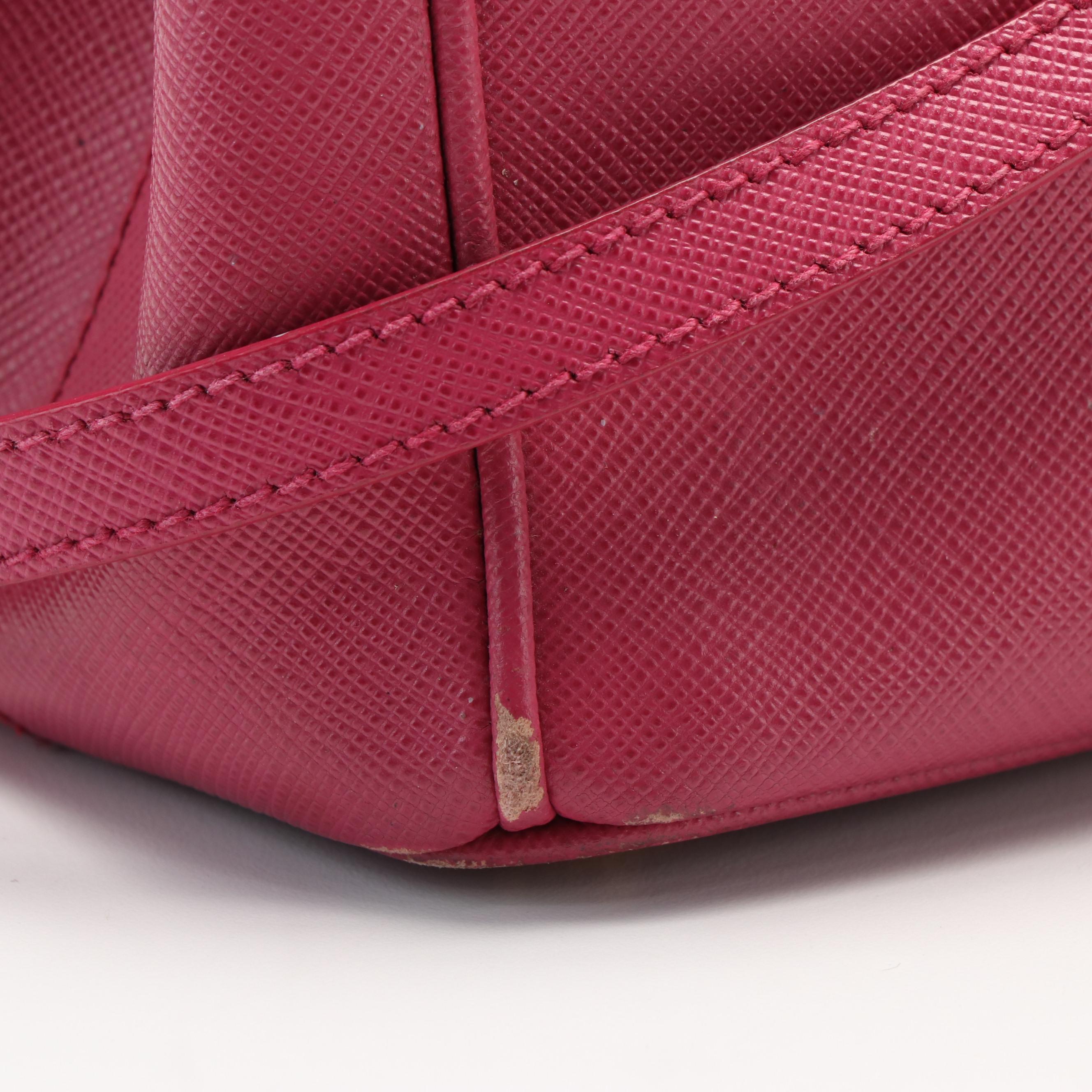 Prada  Galleria Medium Peonia Saffiano Lux Double Zip Tote w/ Strap