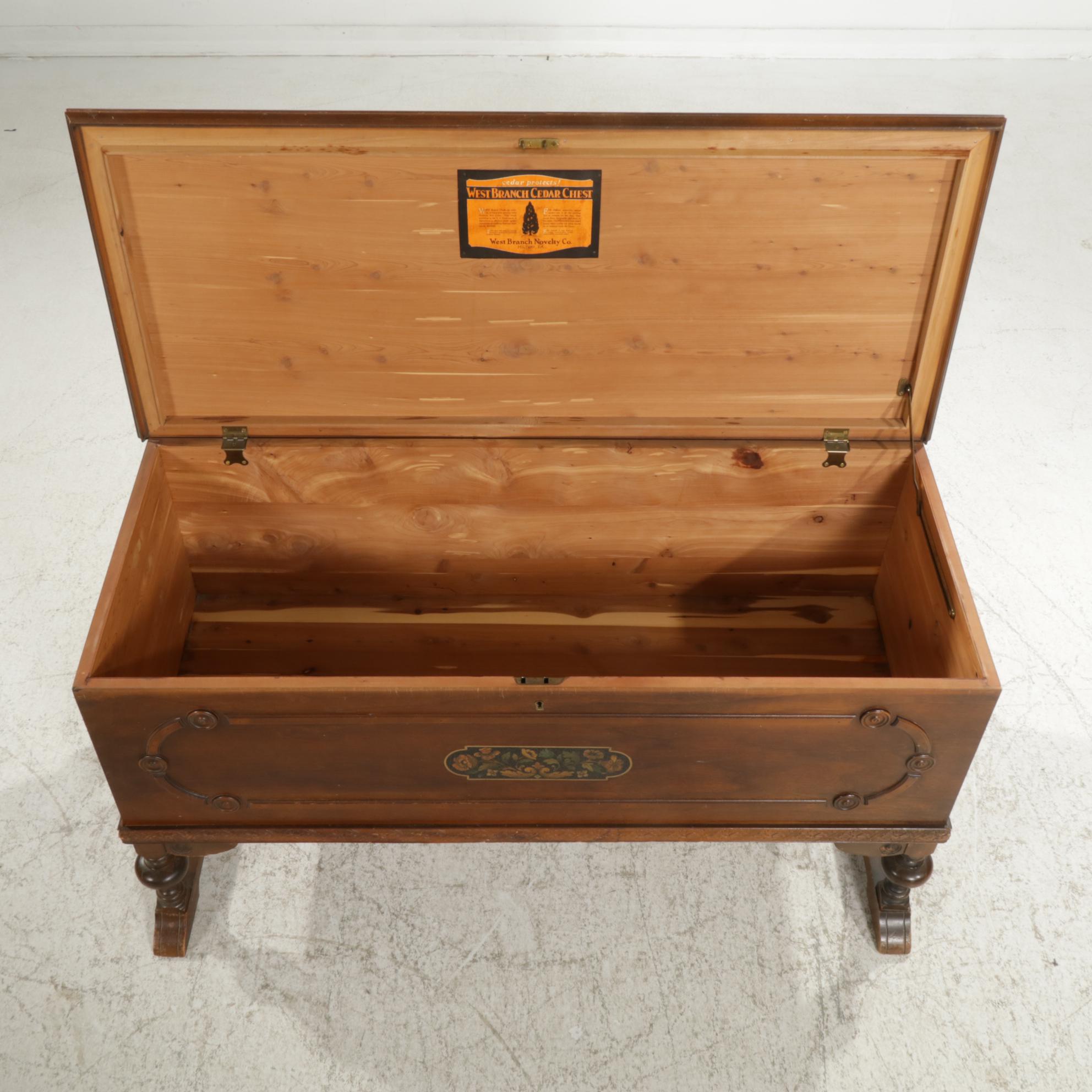 West Branch Novelty Co. Walnut and CedarLined Blanket Chest, 1930s EBTH