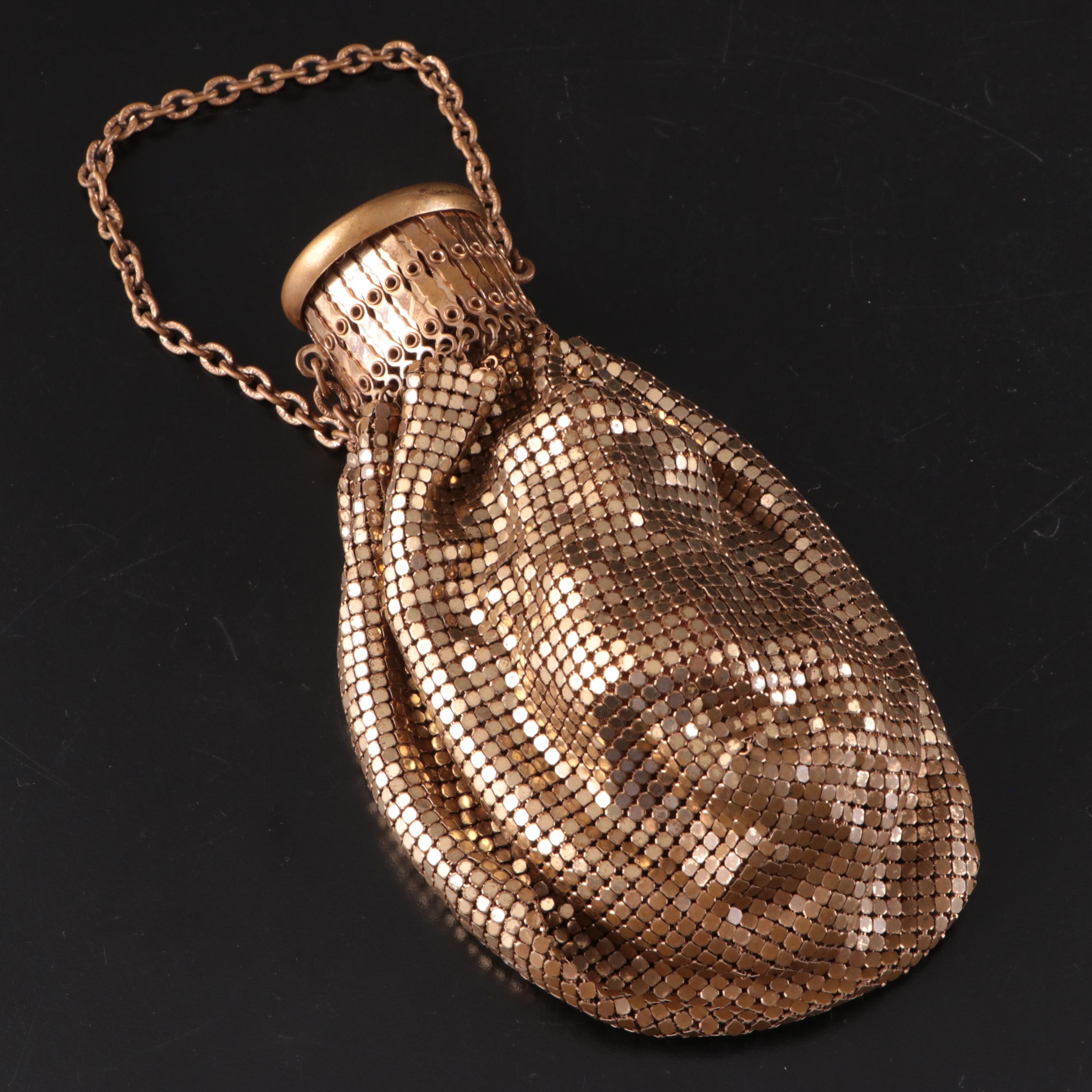 Whiting & Davis Brass Chainmail Bags with Expandable and Ring Closures
